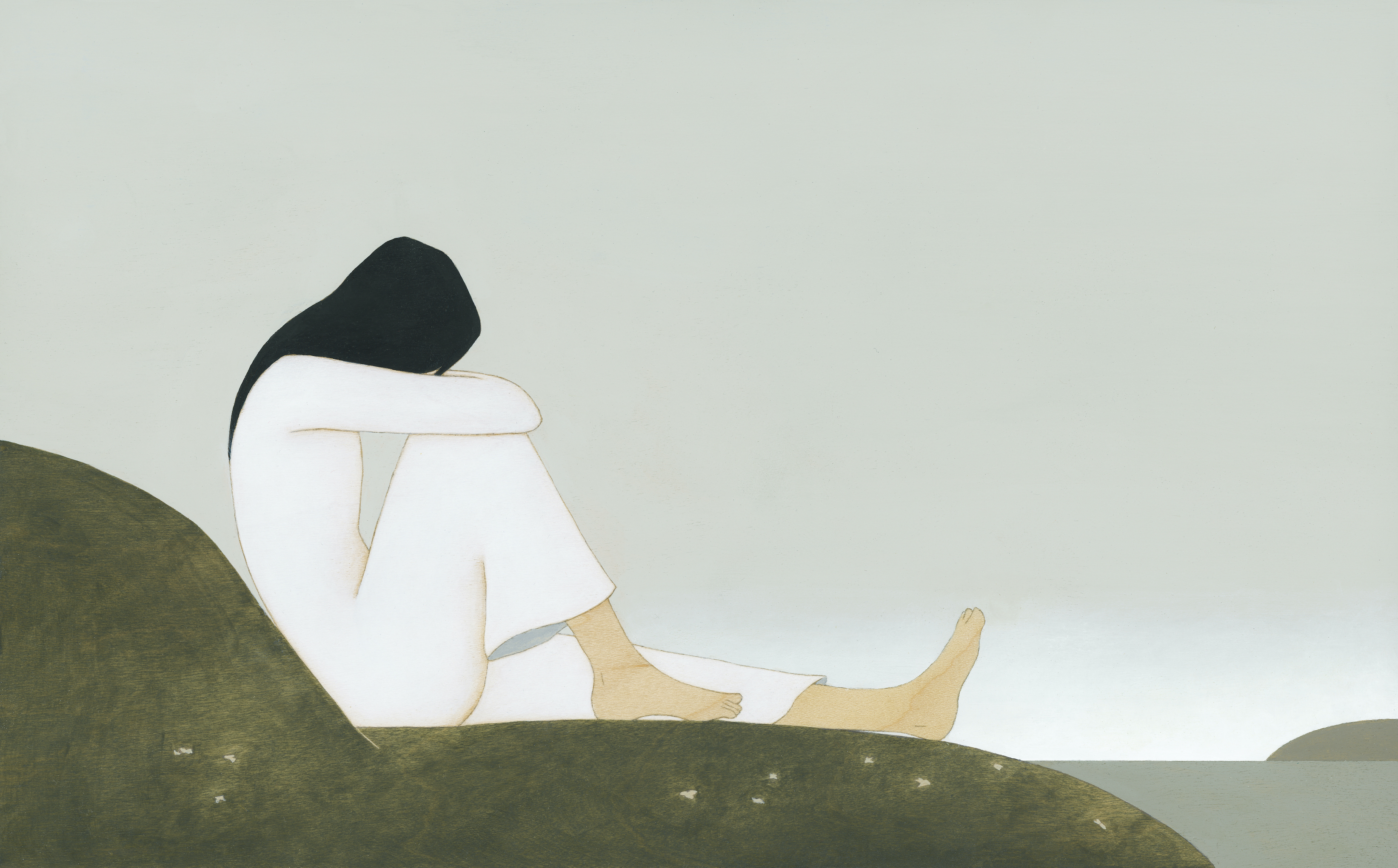 Emily Pettigrew, The Abandoned Girl, acrylic and graphite on cradled wood panel, 7 x 11 inches, 2018, $1,250