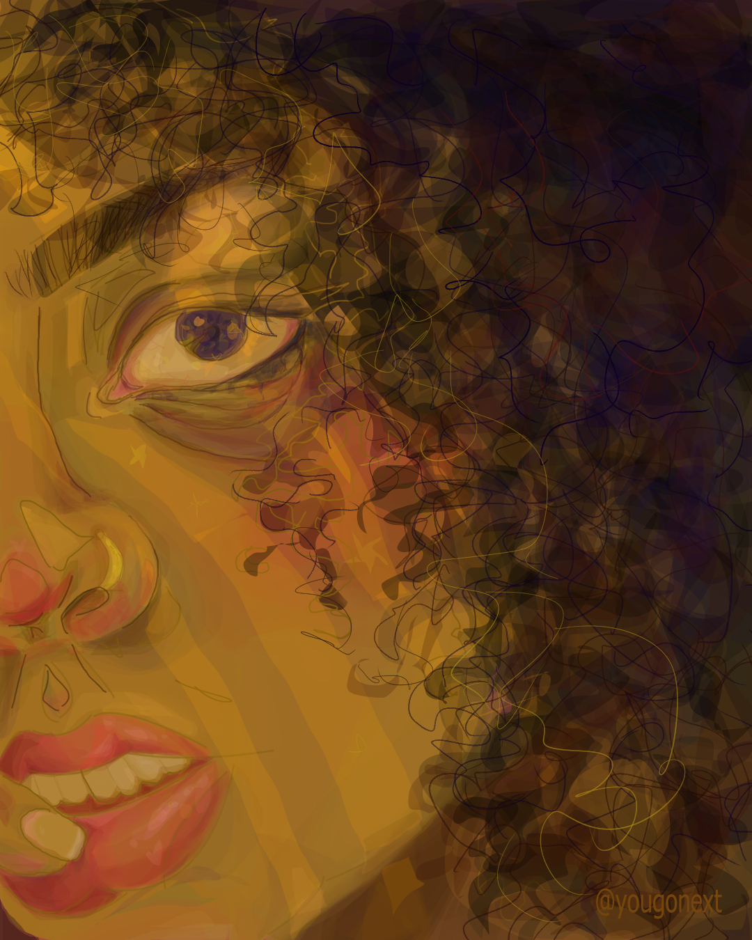 sunset just like clockwork, 2020. 8.5 x 11&rdquo; digital self portrait