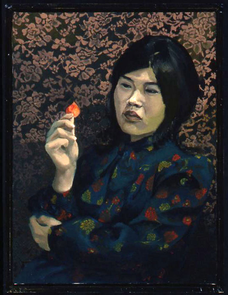 Self-portrait with a LeafOil on Canvas, 200624x18 inches