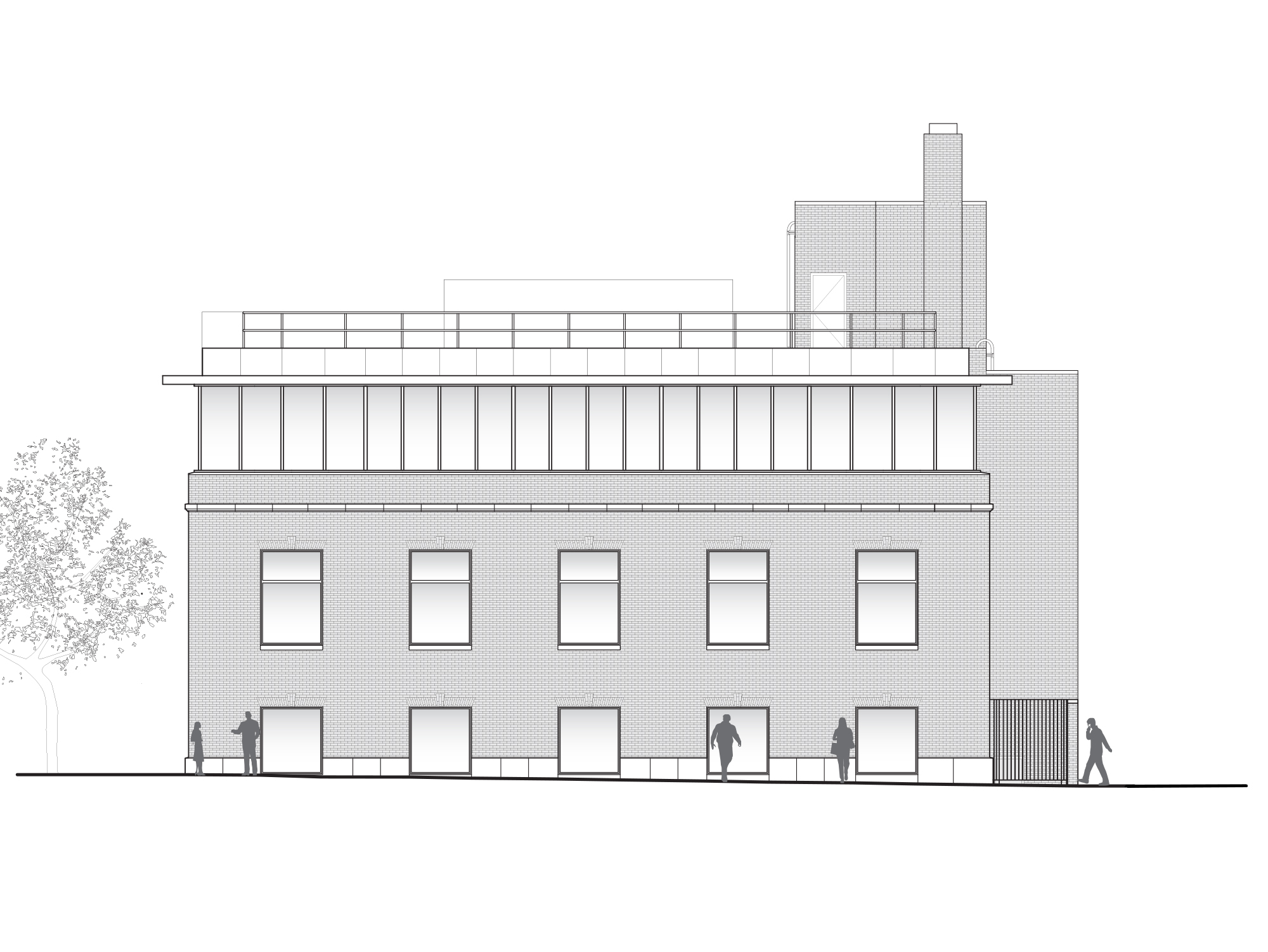 162nd Street Elevation Drawing - Additon