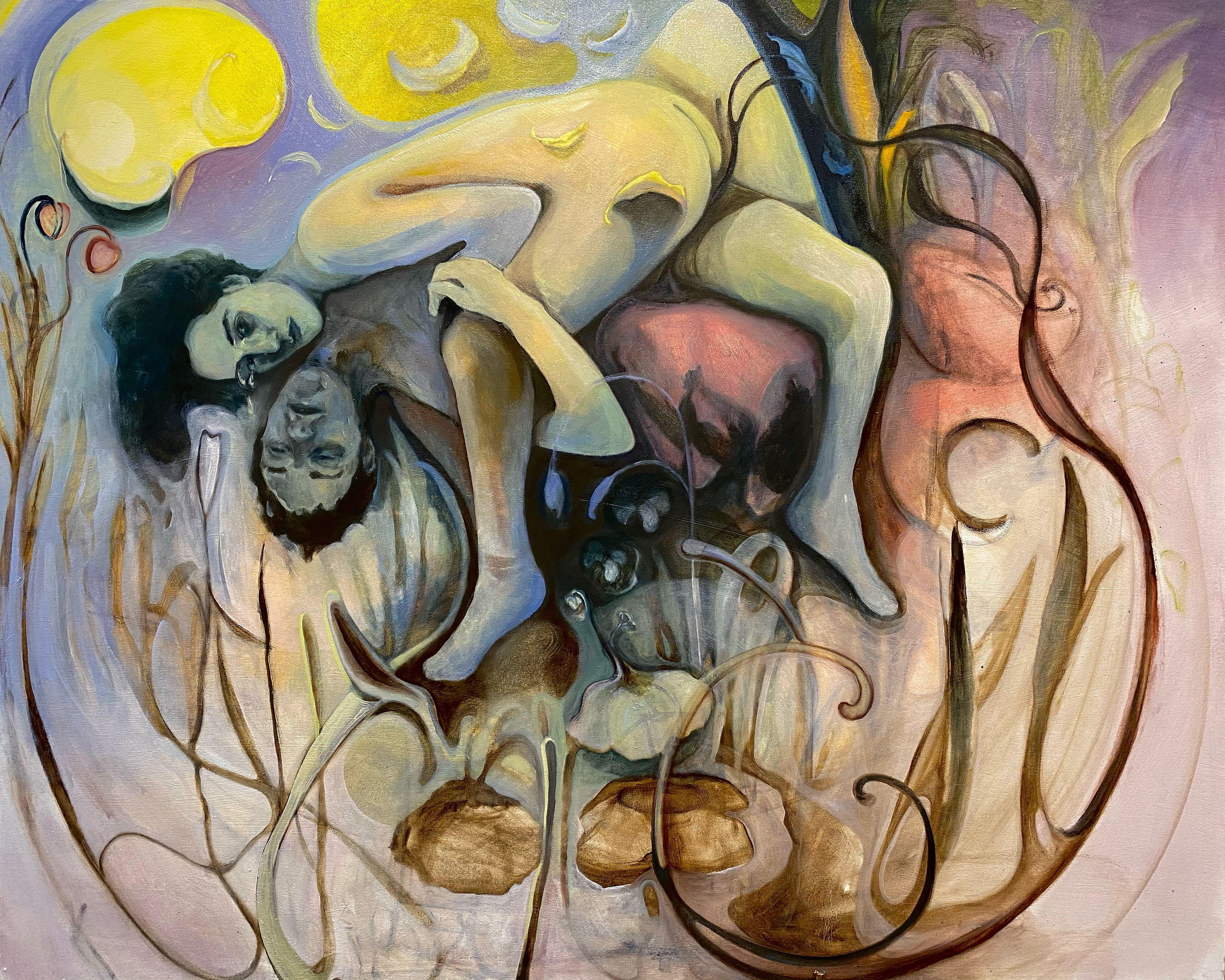 &nbsp;In The Ever Blinding Light From Where We Do Not Know, 2020, oil on canvas, 5 x 4 feet