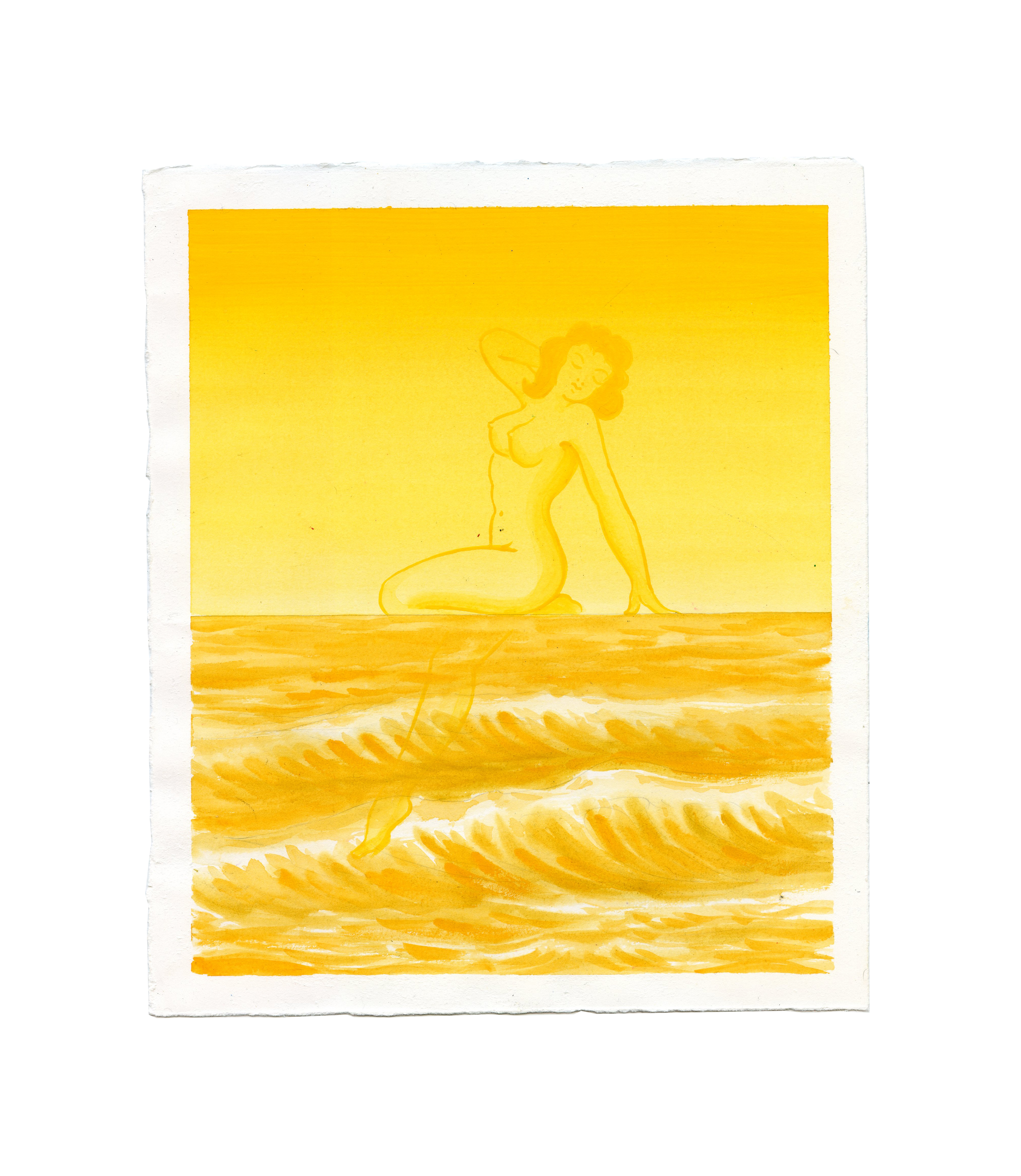 Slide Into The Sea,&nbsp;2021 9 x 11 in (22.86 x 27.94 cm)🔴