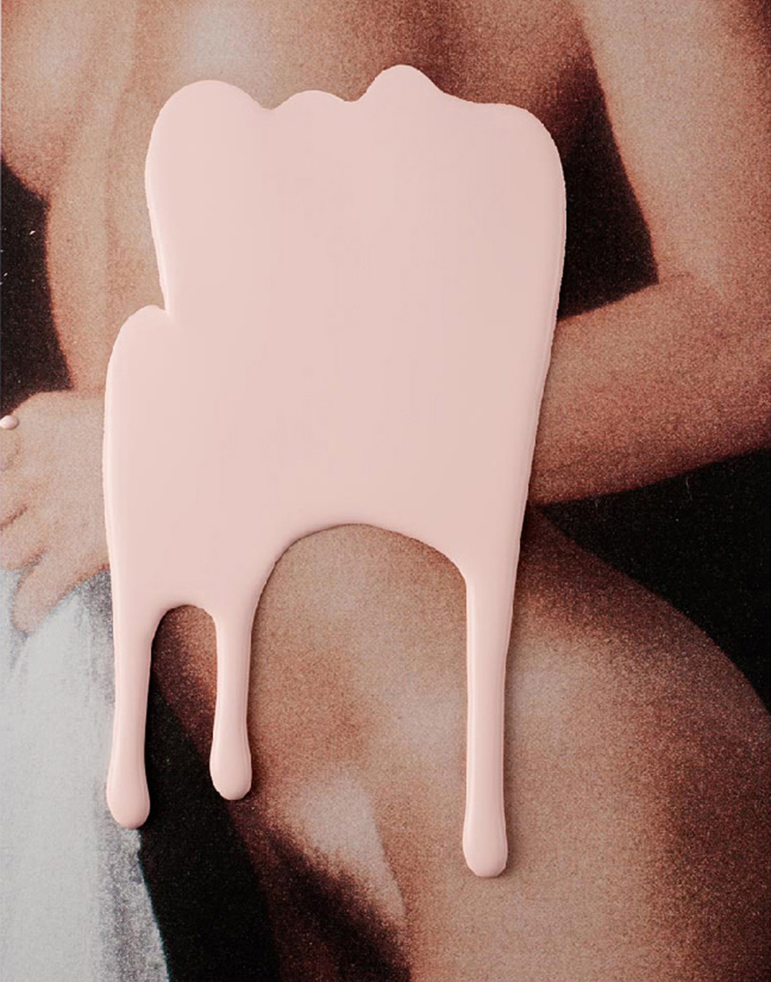 KMA stylist Sara Wacksman designs set for conceptual photo of a nude woman with pink paint drip for Pan & The Dream