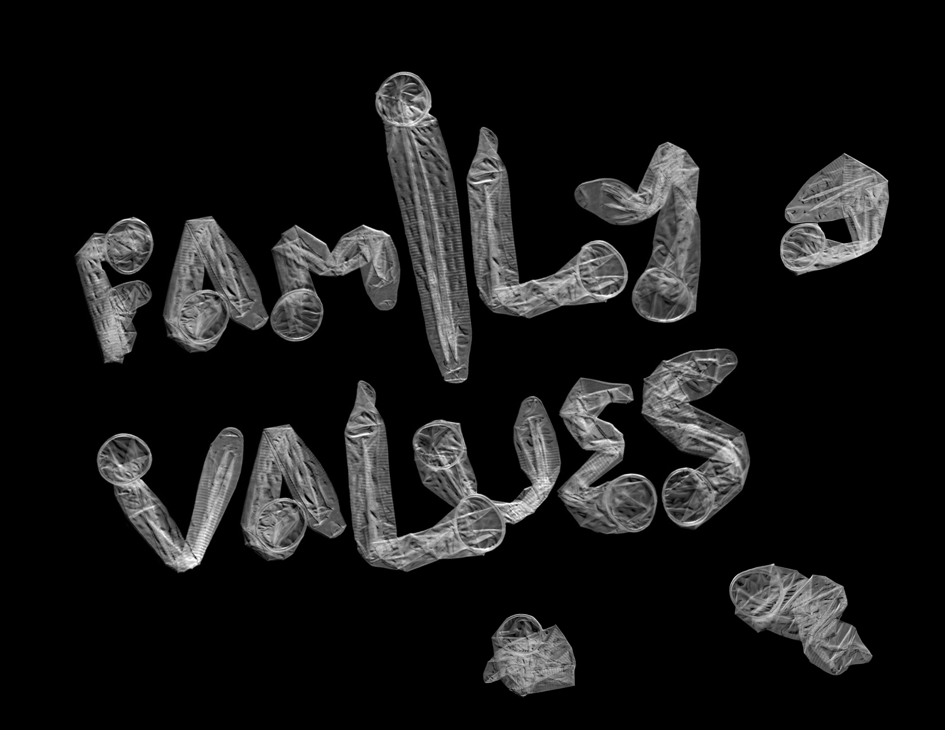 Family Values; posters and GIFs on the subject of sex positivity in response to the controversial abortion laws in Texas; 2021