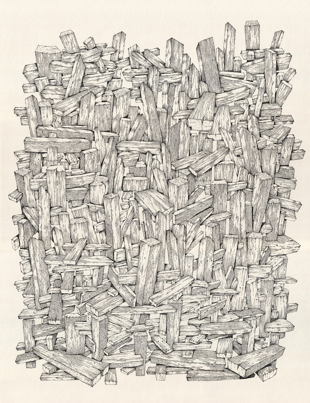 Antoine Desailly Fali Joj Daska, 2024 Série Sampling Encre sur papier 65 x 50 cm Courtesy de l'artiste et de Modulab