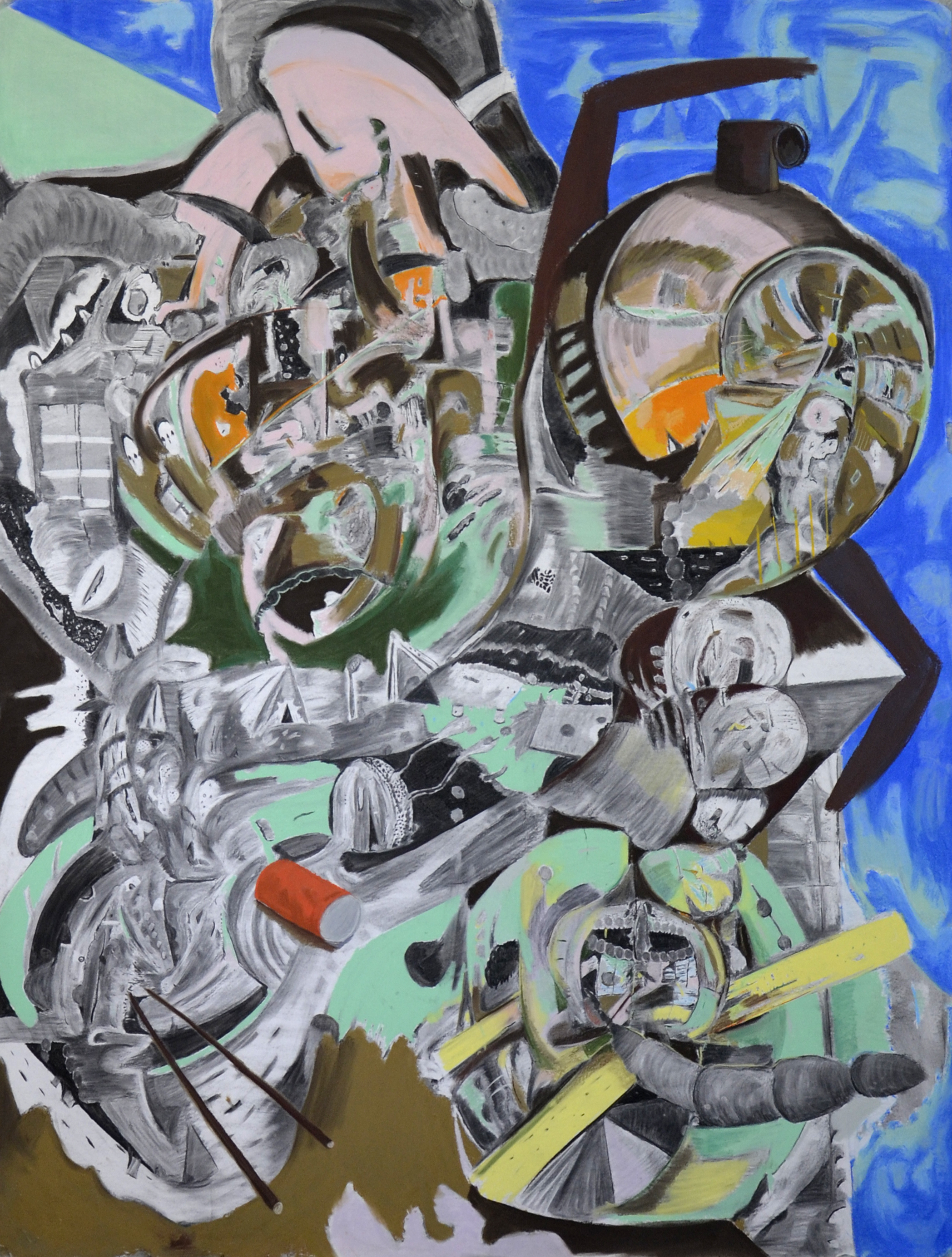 "Abstract Cola", 2024. Pastel and charcoal on paper, 200 x 150 cm
