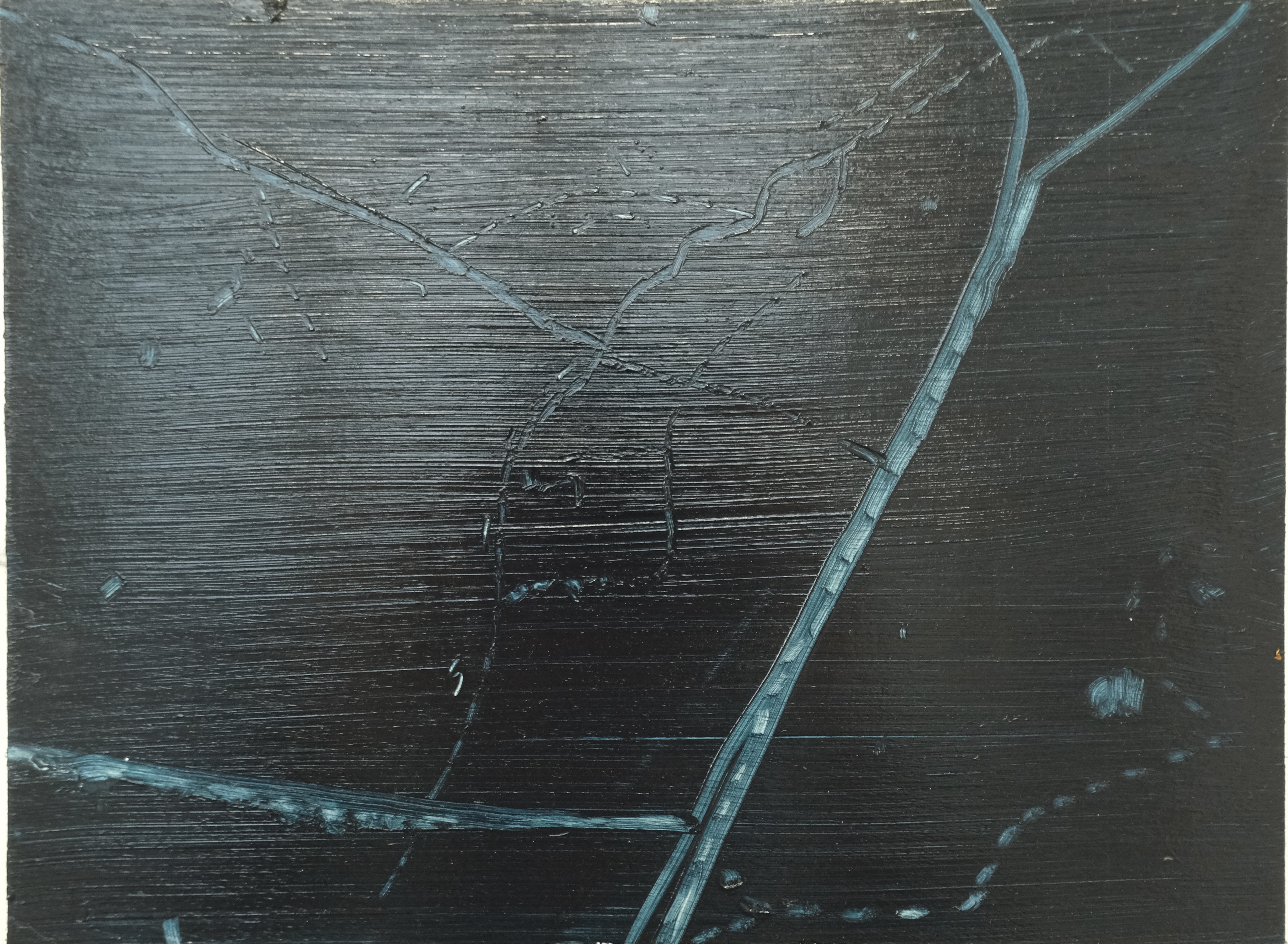 From the air II , Oil on plywood, 30.5 x 22.6 cm