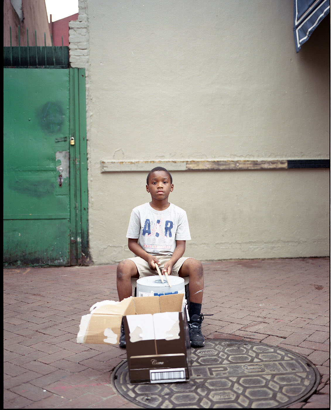 Jordan playing drums