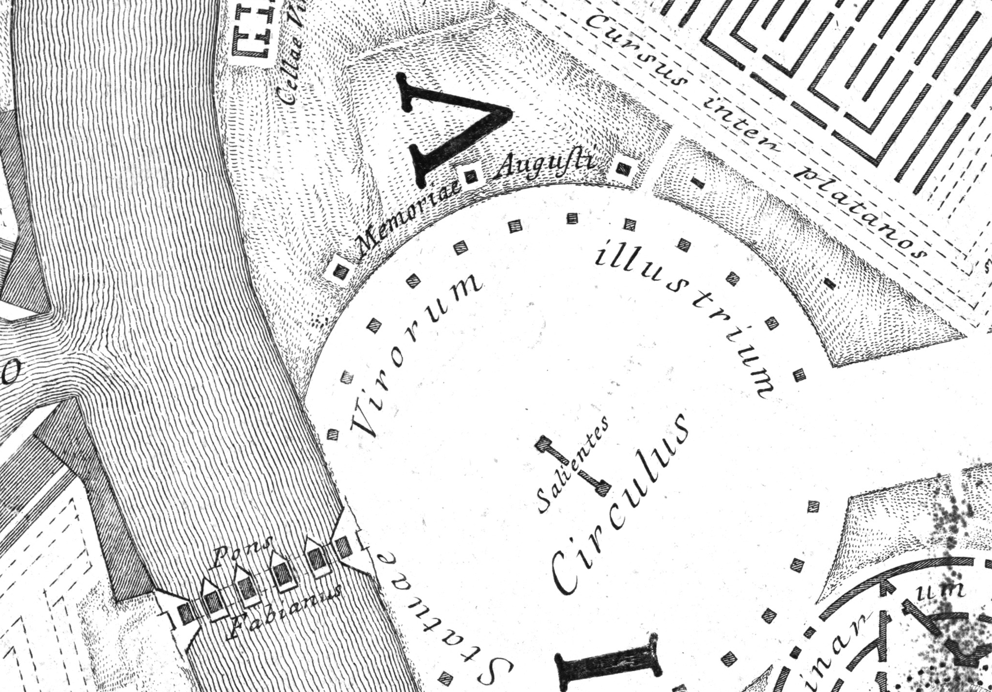 G.B. Piranesi, detail of the Ichnographia Campi Martii, 1762.