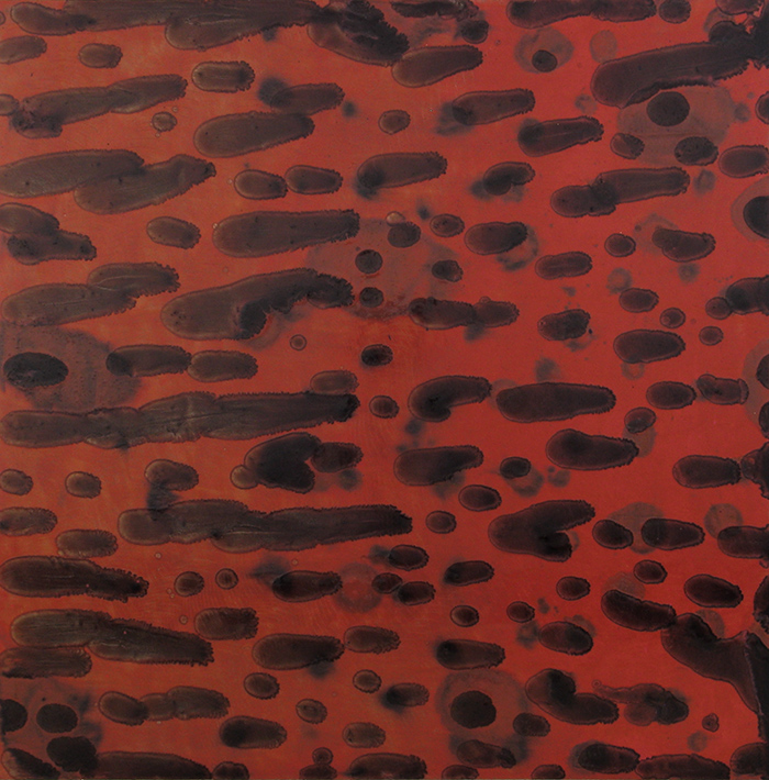 FloatLikeaButterflyStingLikeaBee #13, 2004, oil on aluminum, 32"x32