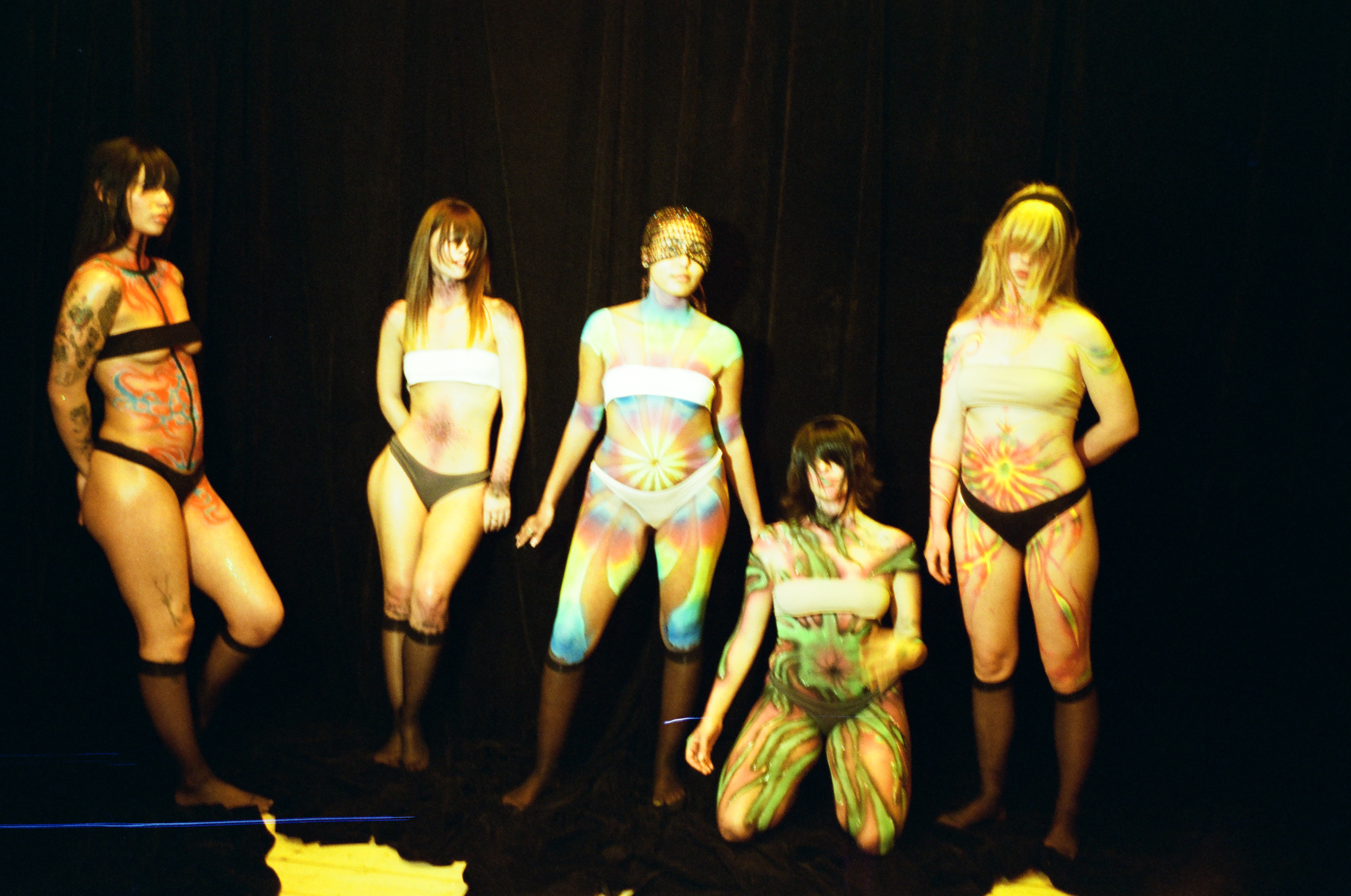 Casual photo of performers at UMBILICUSRAINBOWEXPLOSION at Strawberry, Brunswick Melbourne.