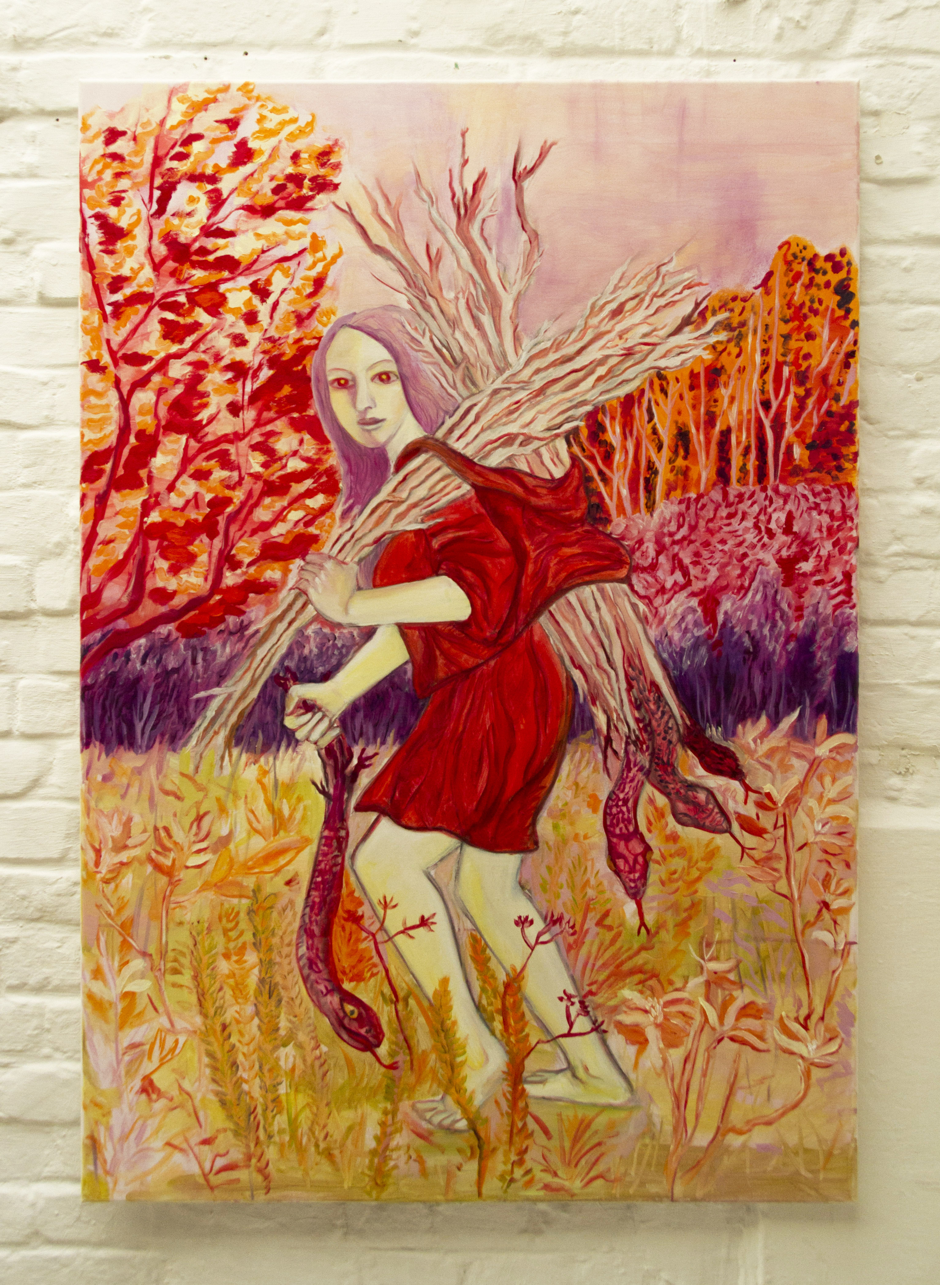Chasseuse de serpents. 130 x 90 cm. Huile sur toile. 2021