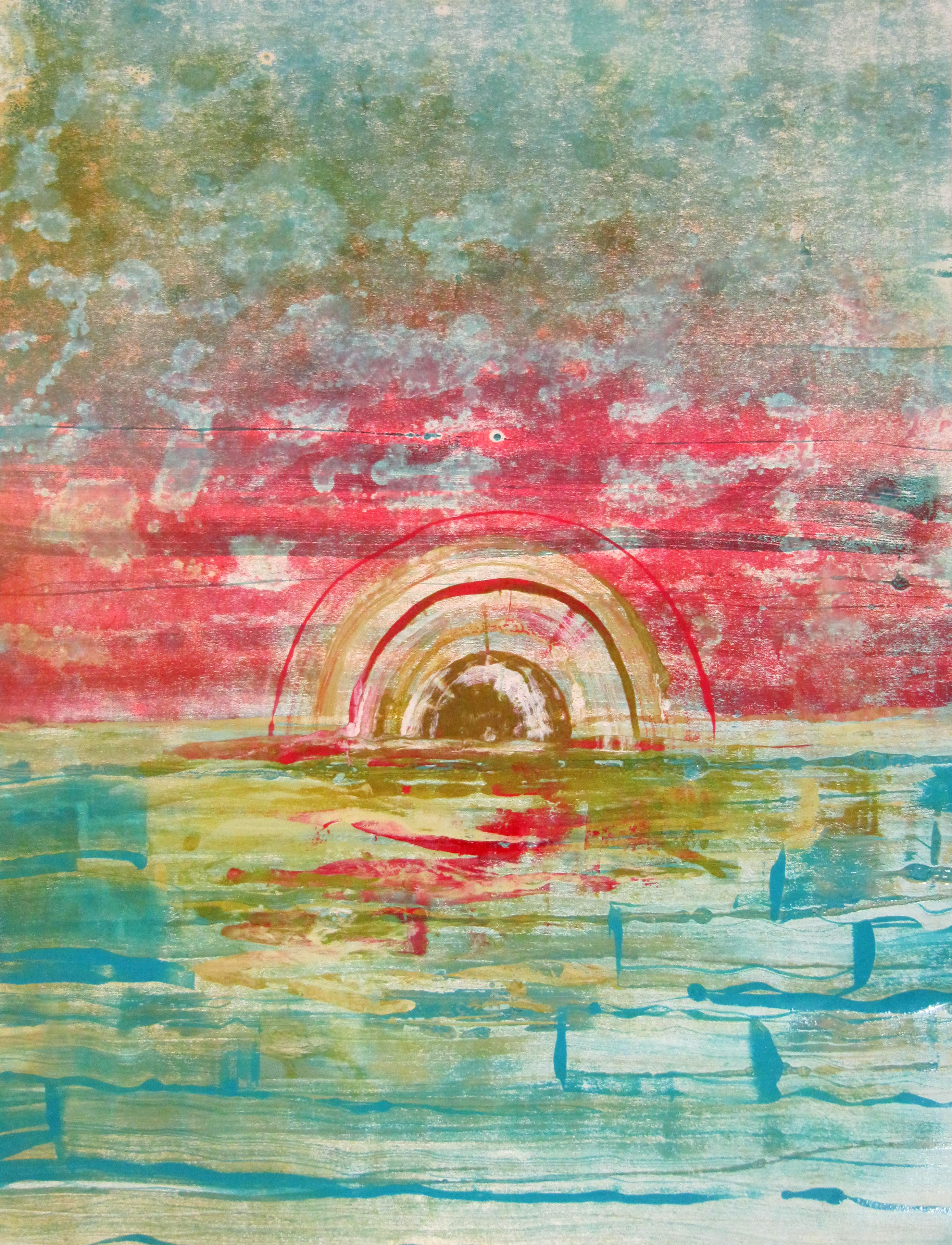 Sweet Setting, 18 x 23.5 inches, monotype on paper