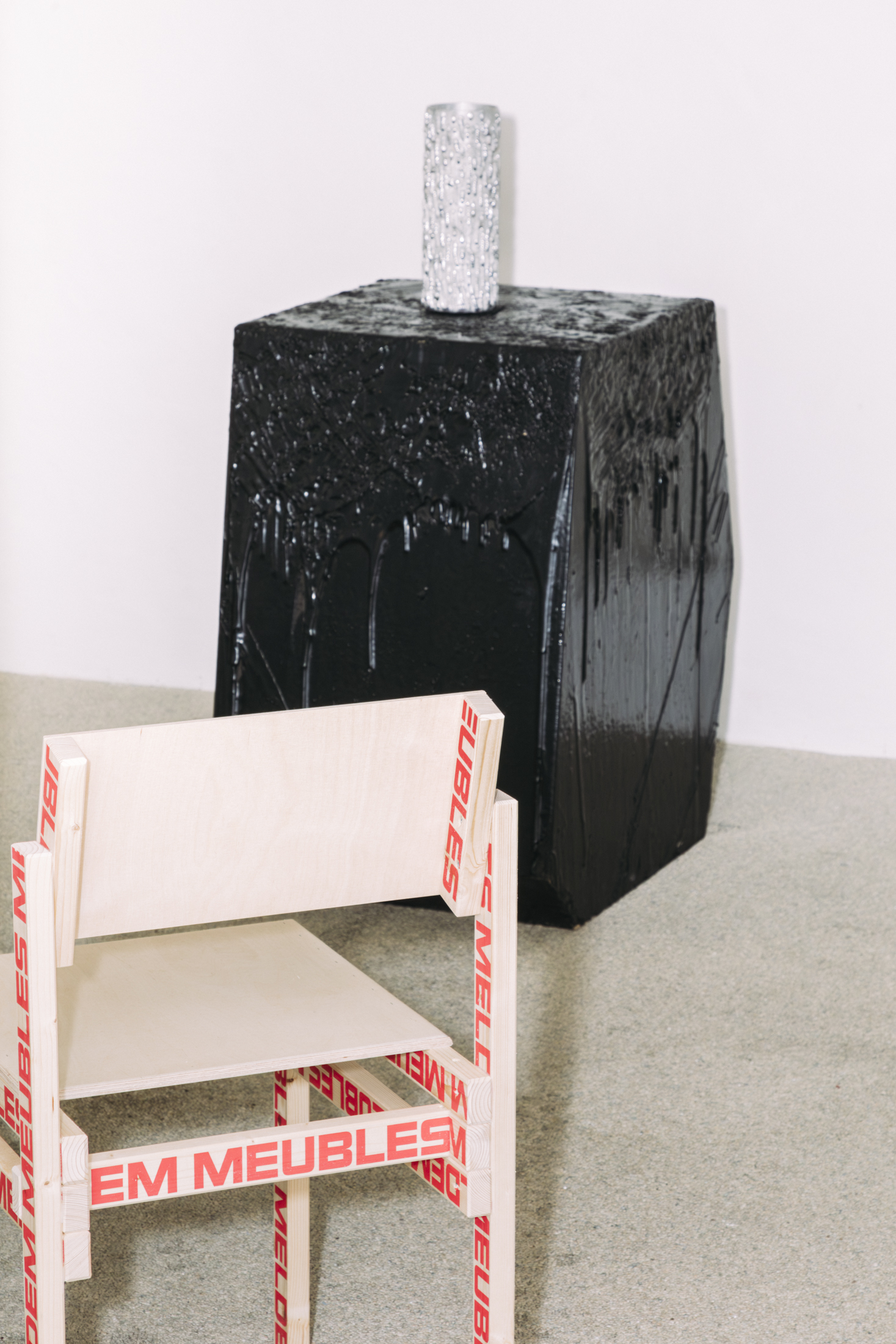 Anna Zimmermann, Ornamental Welding, VasesGuy Meldem, Stackable Chair with Logo, 2025