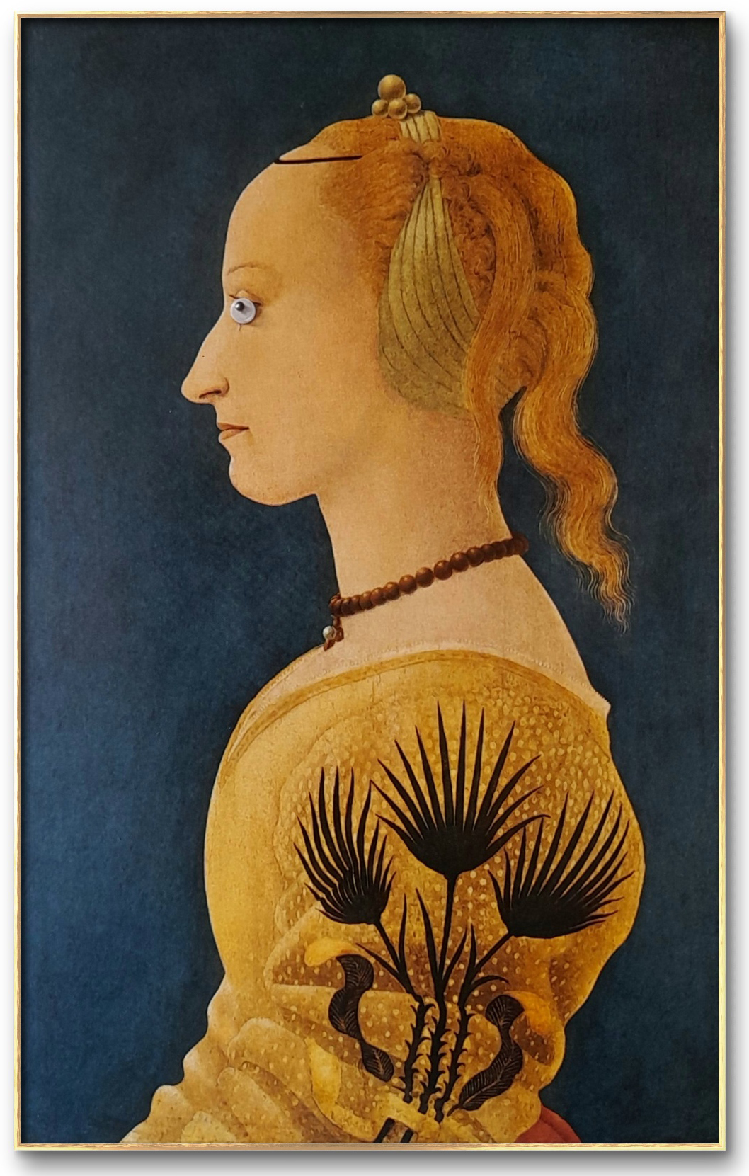Retrato de uma dama em amarelo. cerca de 1465. 15x23 cm. GALERIA NACIONAL - LONDRES