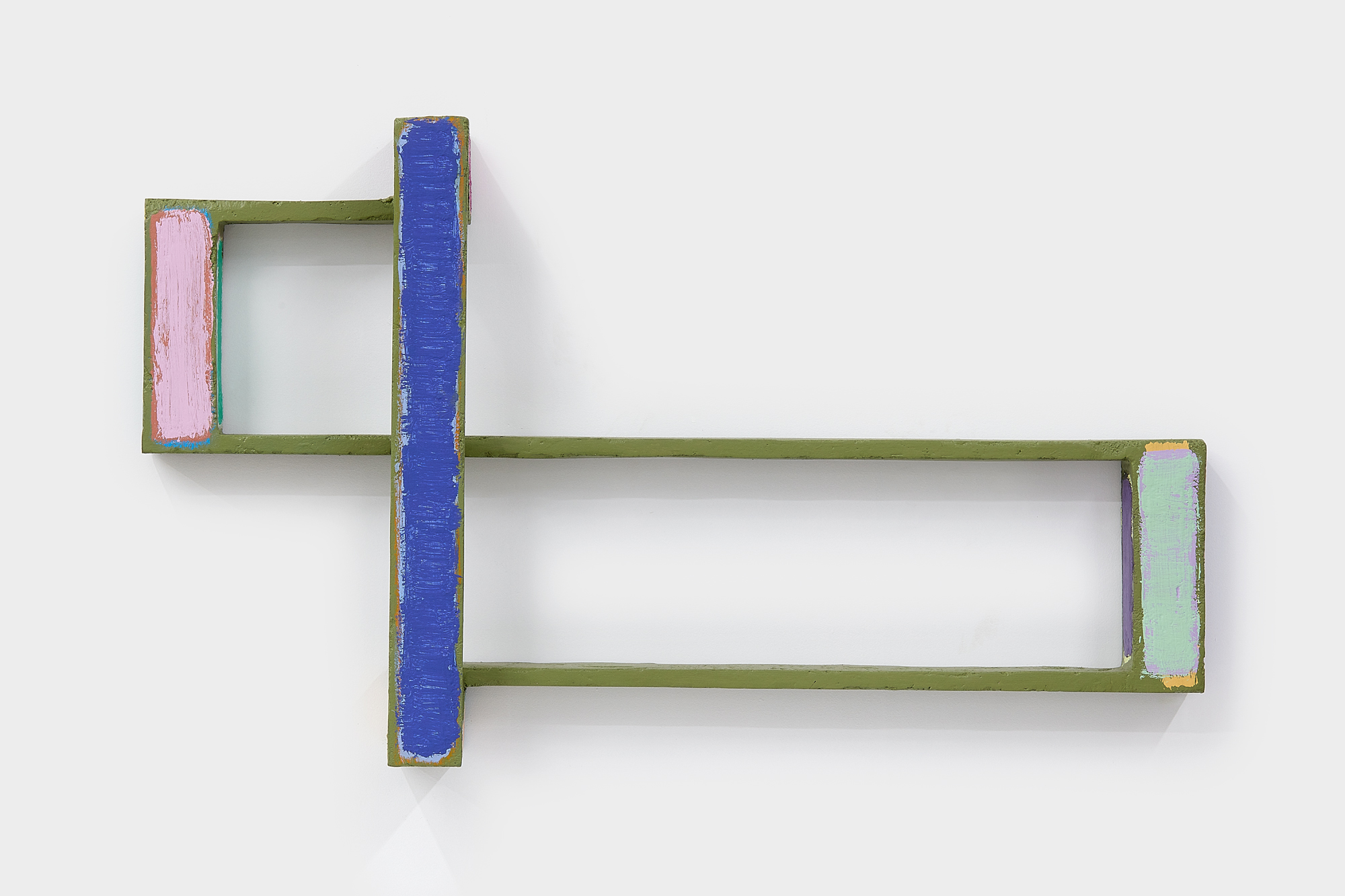 Utterance 16, 2020Mild steel, stucco, acrylic paint17 &sup3;&frasl;₄" x 30" x 5 &sup1;&frasl;₄"