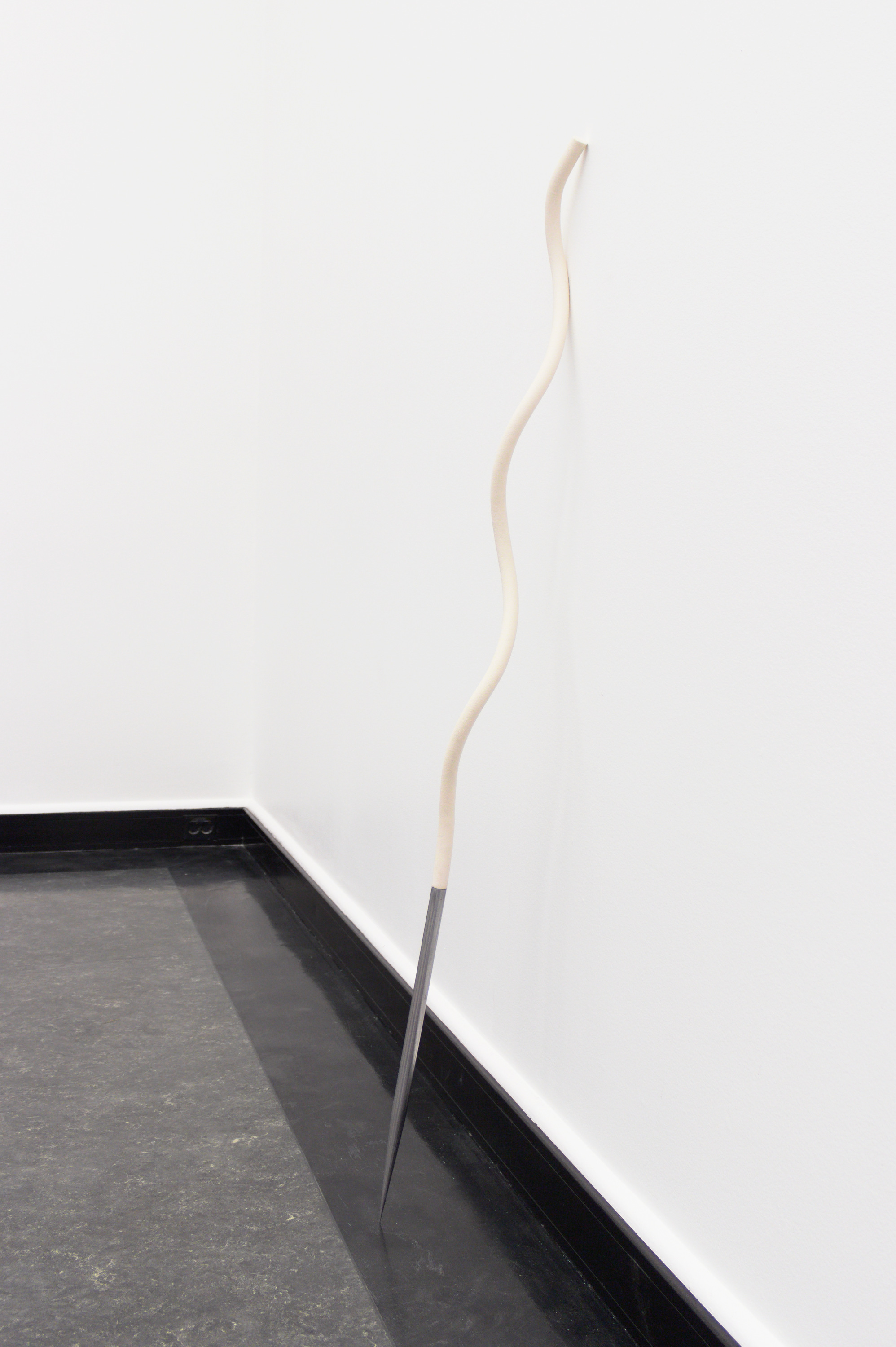 Asclepius, stoneware, polished mild steel, 2019