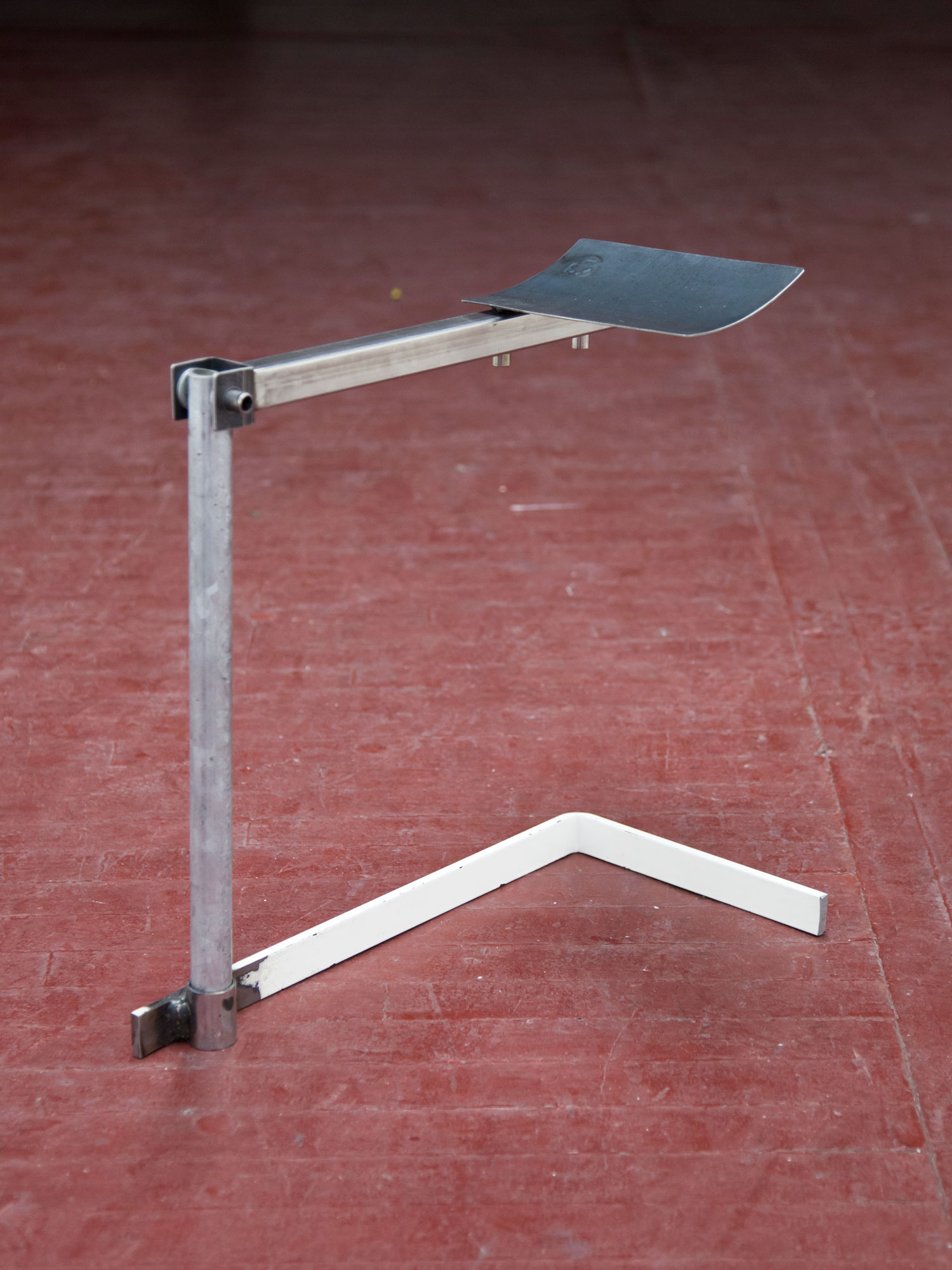 The Invisible Chair (Prototype #4), 2014Steel, stainless steel, galvanized steel, enamel, and wax45 x 24 x 45 cm.