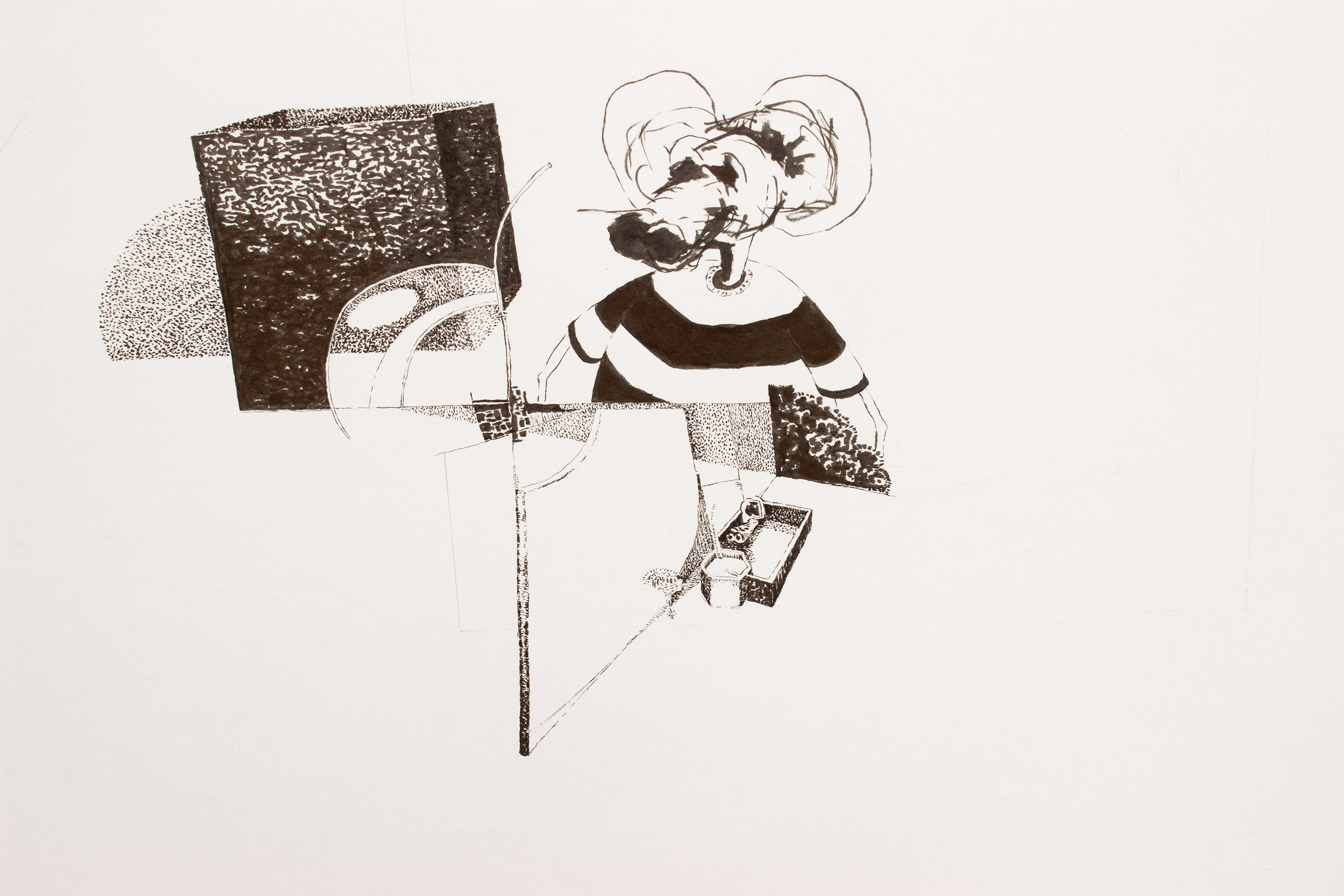 detail: Ink on paper, 150cm high by 270cm (5' by 9') 