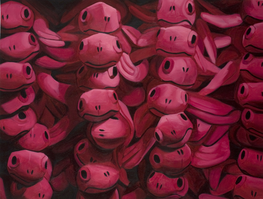 Turtles, oil on paper, 18 x 24, 2010