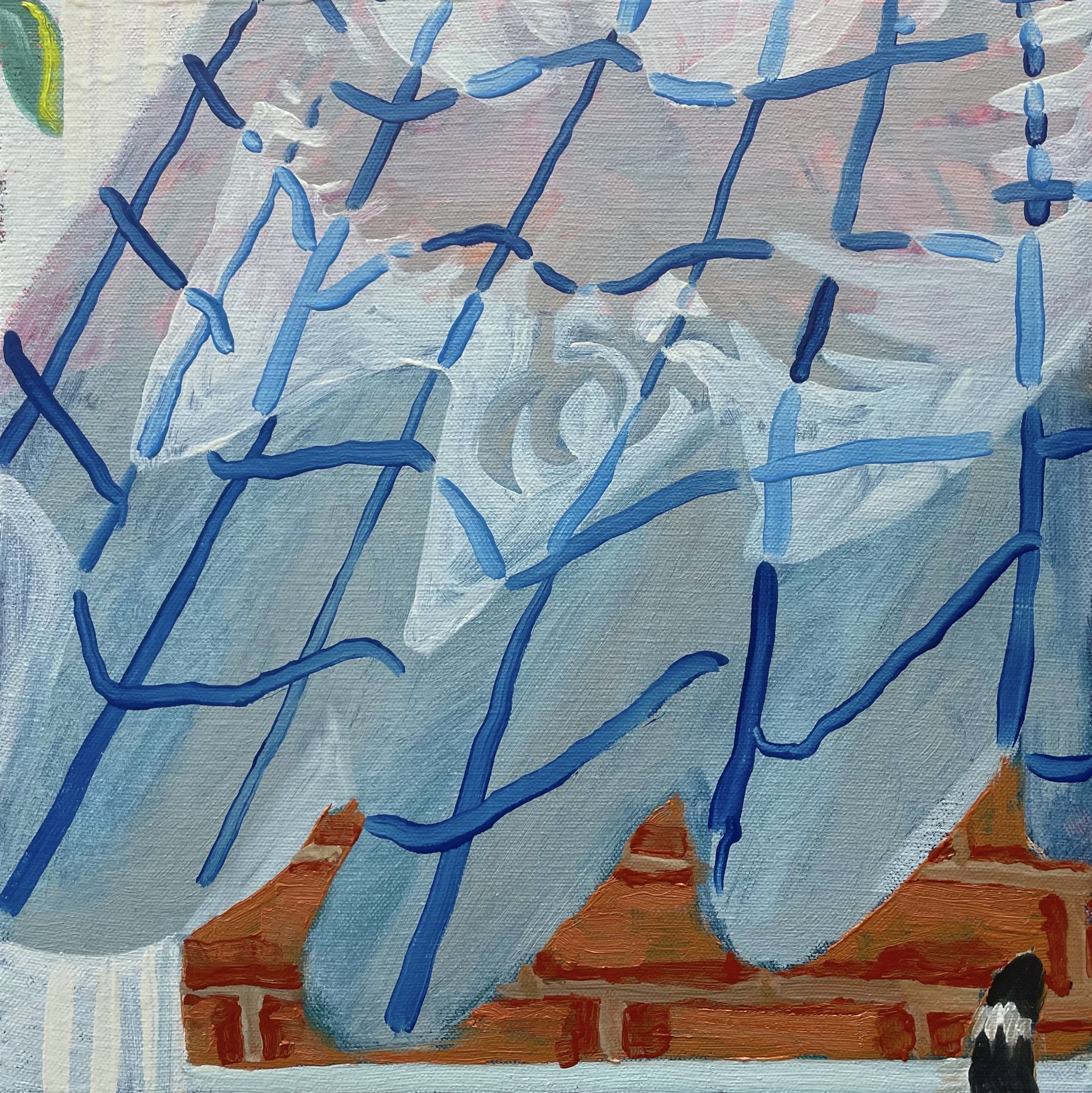 Eagle in Window Study. Oil on canvas, 12" x 12"