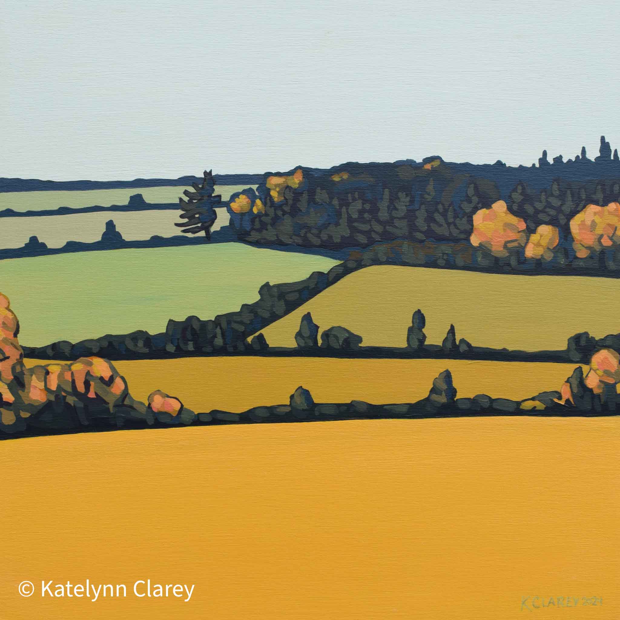 Reap and Rest, Acrylic on Cradle Board, 12 x 12". SOLD