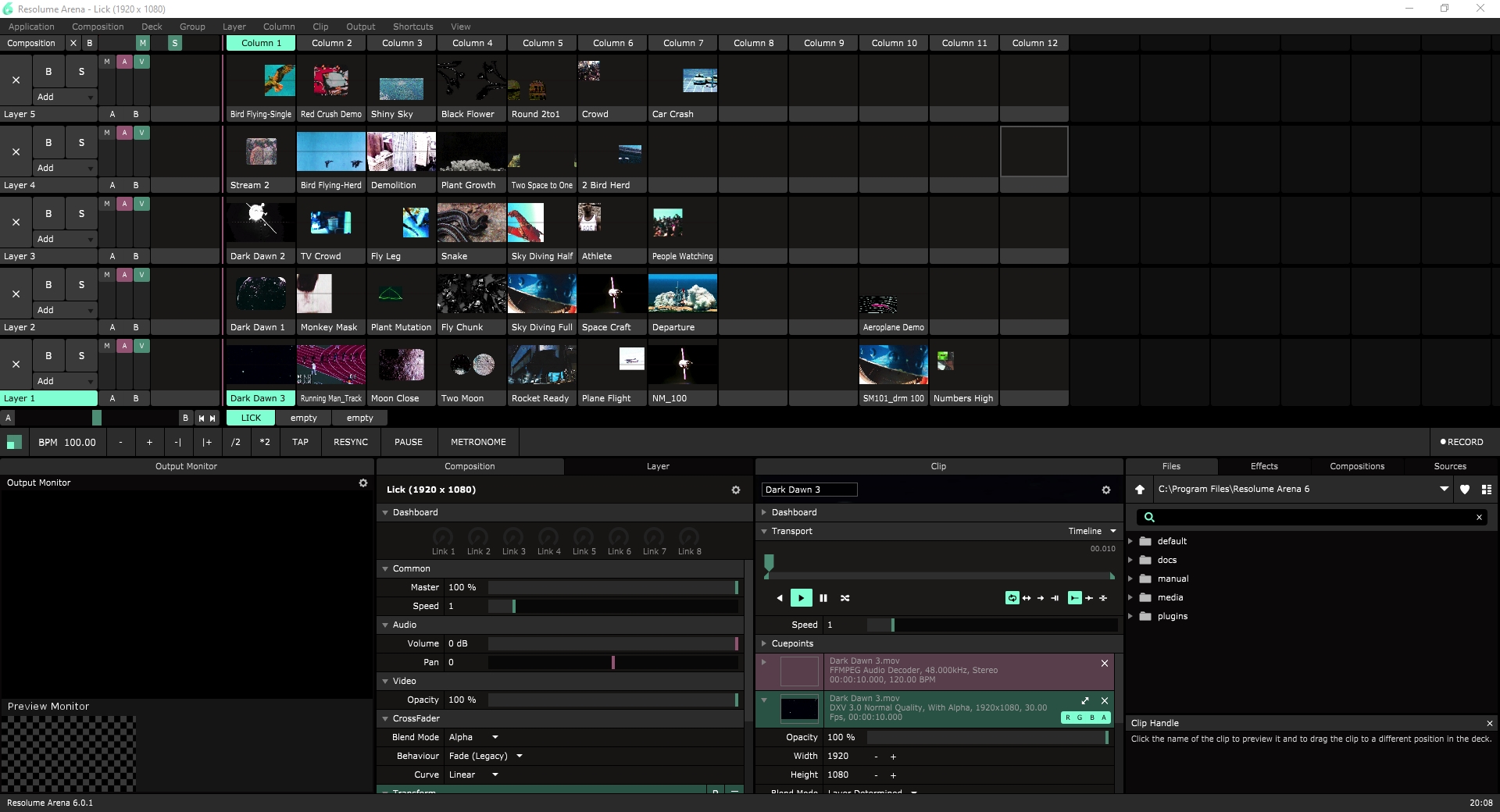 Resolume was connected to the Ableton to be triggered