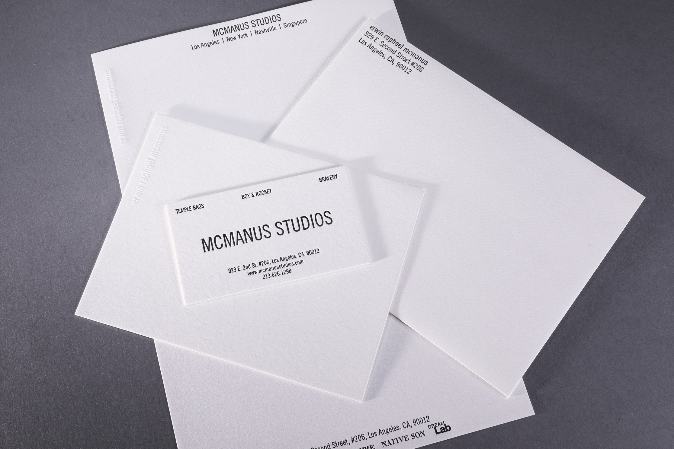 LETTERPRESSMcManus Studios stationery set