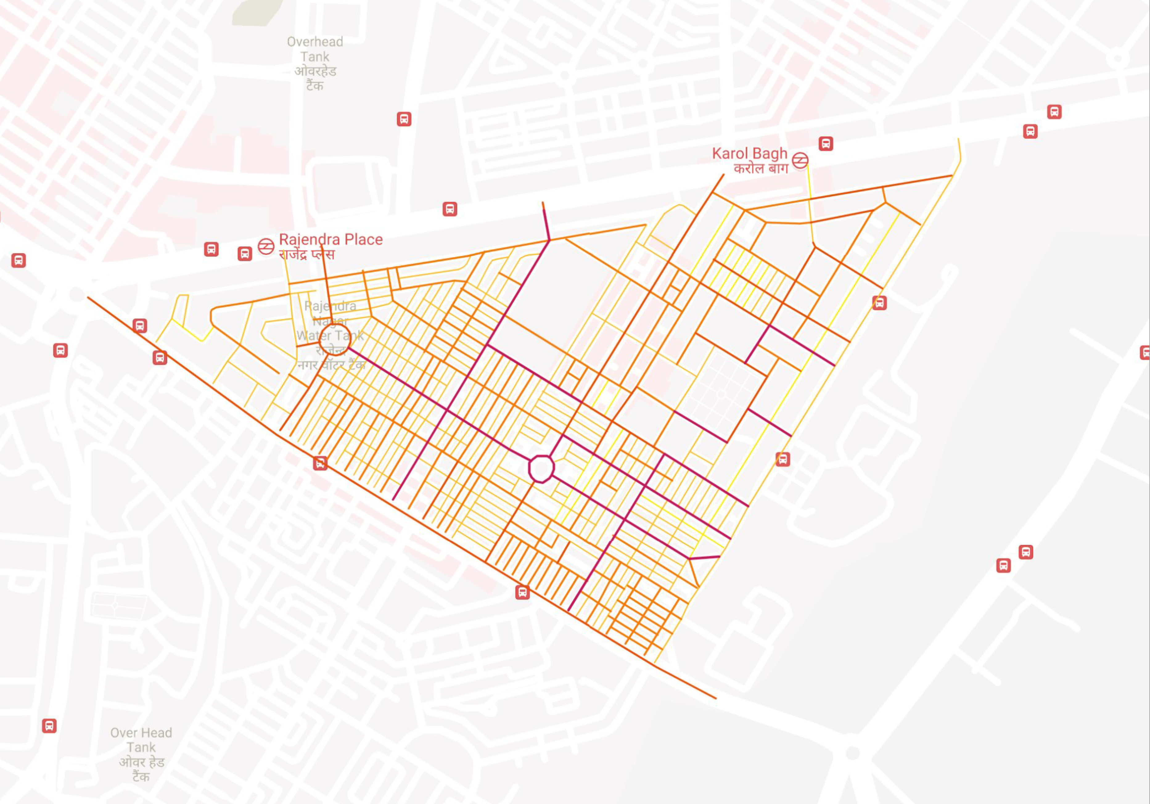 According to the Karol Bagh PMAP data survey, the current parking requirements within Old Rajendra Nagar amount close to ~4250 ecs (equivalent car spaces).