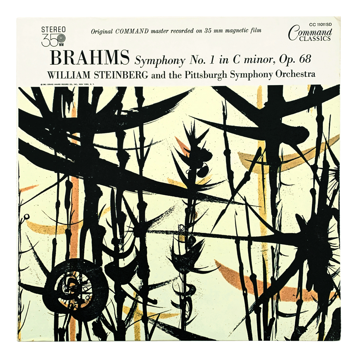 Command CC 11011 SD Johannes Brahms - Symphony No.1 in C minor, Op.68 Pittsburgh Symphony Orchestra - William Steinberg Design: Gabor Peterdi (artwork)