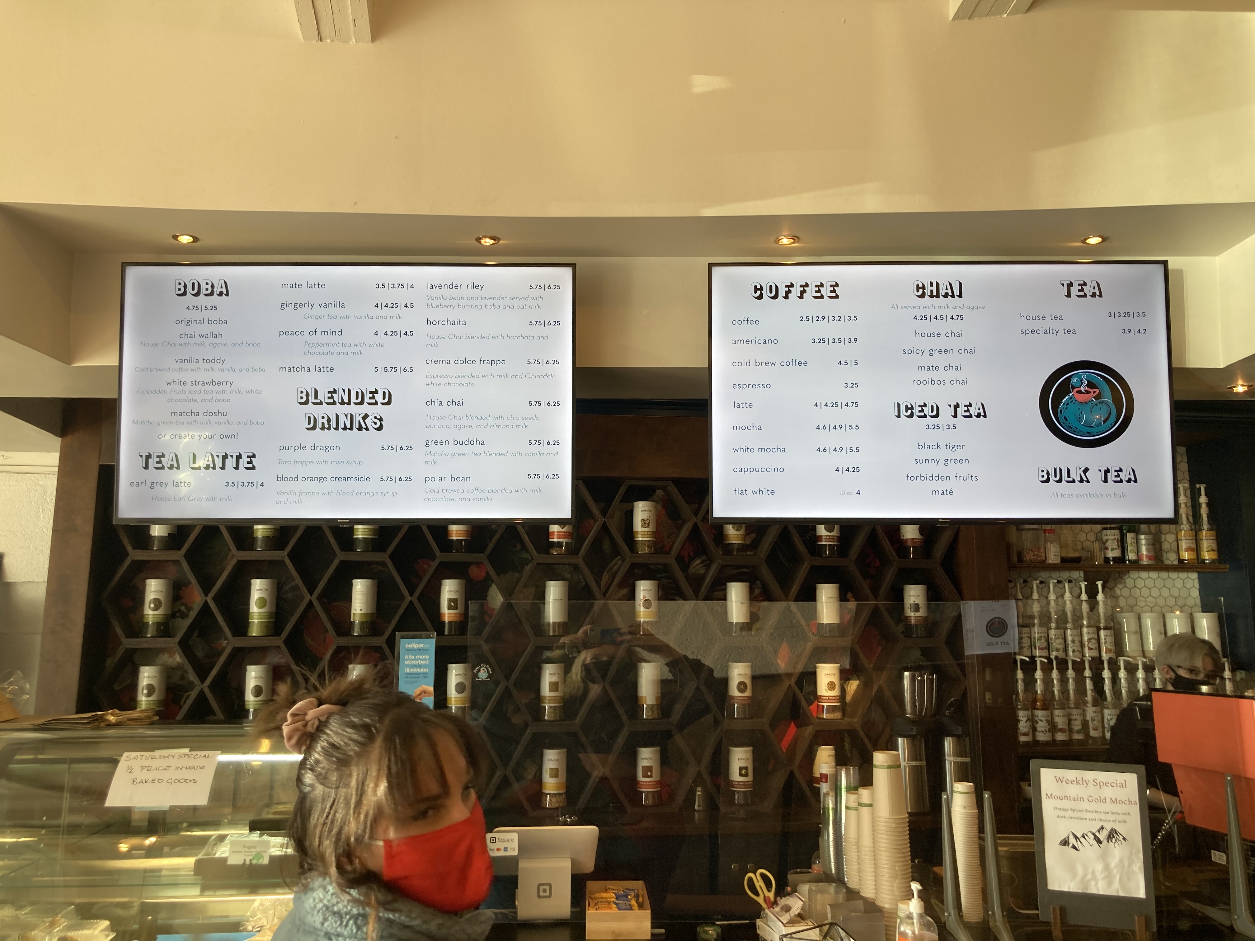 Menus on screen on location