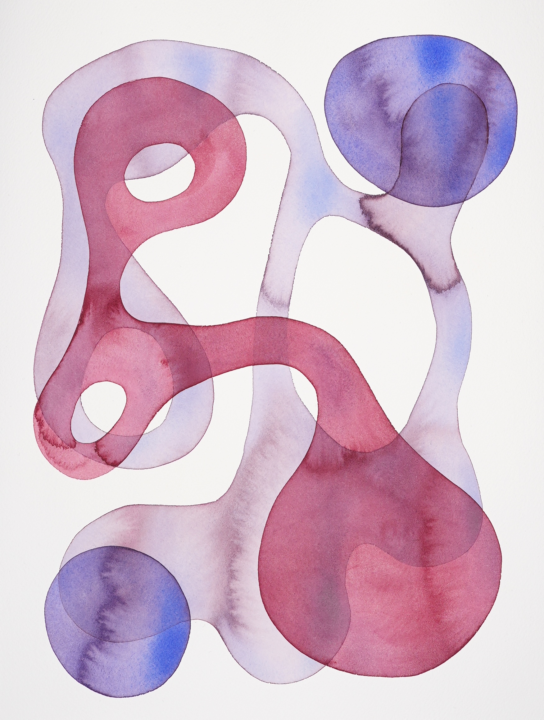 Graphic Score TSL2501180103 (2024), watercolor on paper, 31 x 41 cm