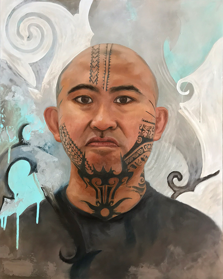 Bungaterung, 16”x20”, Oil and Enamel on Masonite