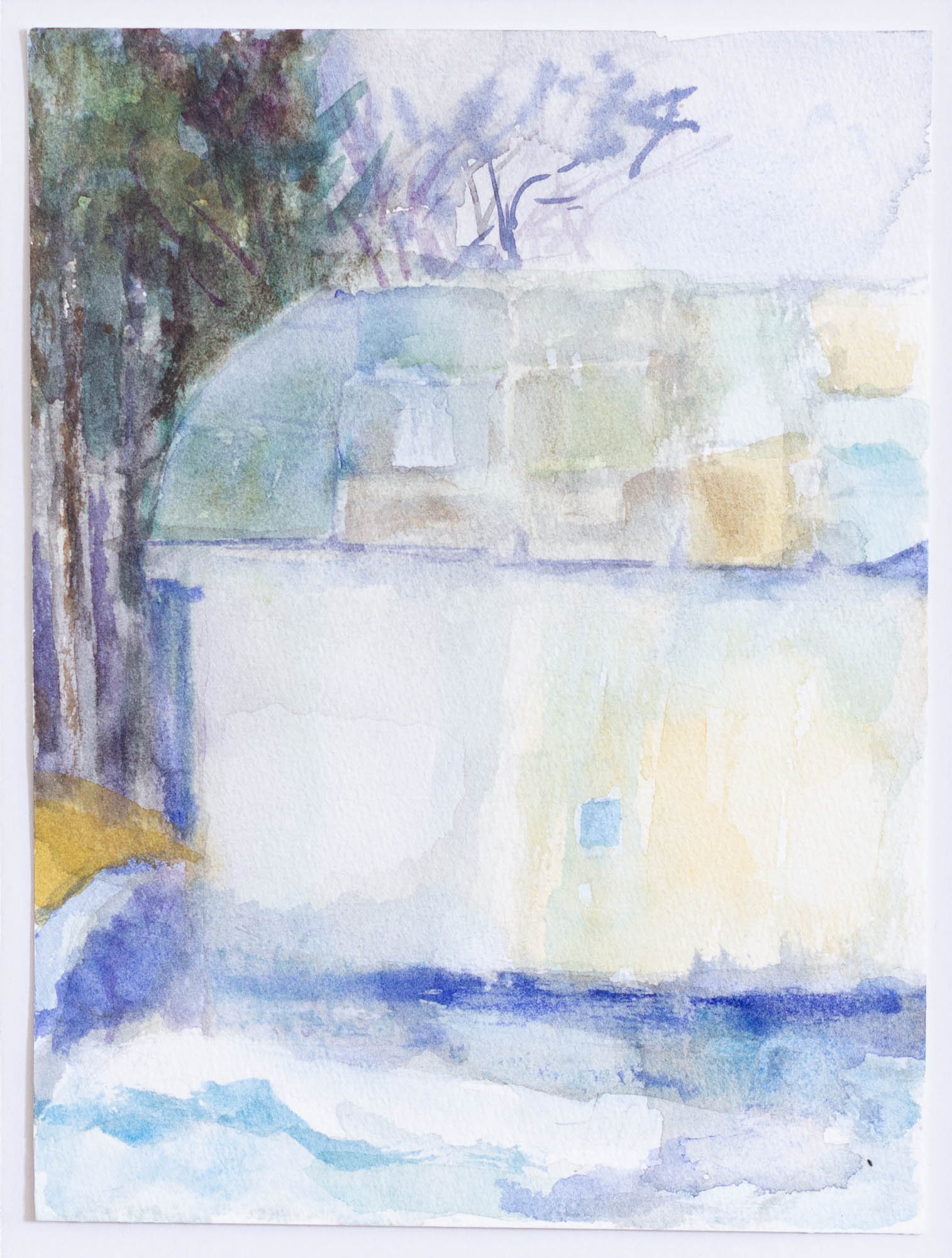 House in the snow, Watercolour, 2019, 15x20cm