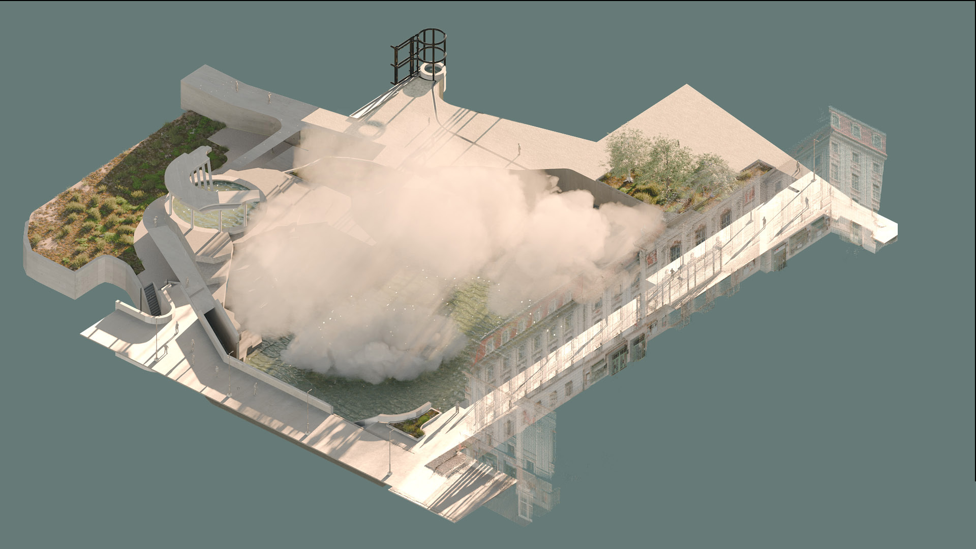 Hot Summer: Water Garden Evaporation and open water surfaces cool the surroundings