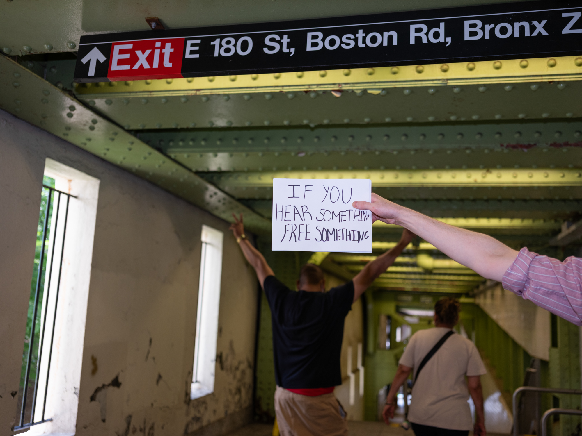 Spontaneous moment with a Bronx resident