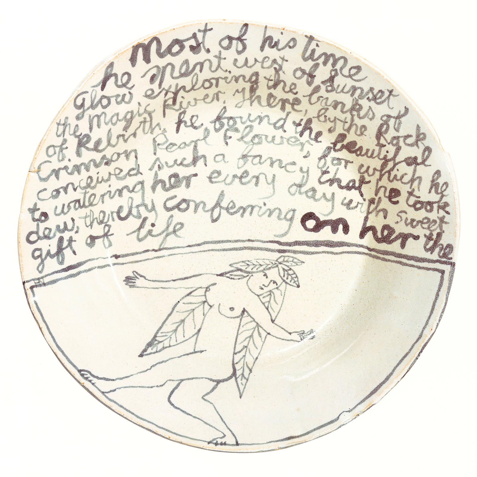 He spent most of his time west of Sunset, c1990Glazed ceramic stonewareDiameter 25cm