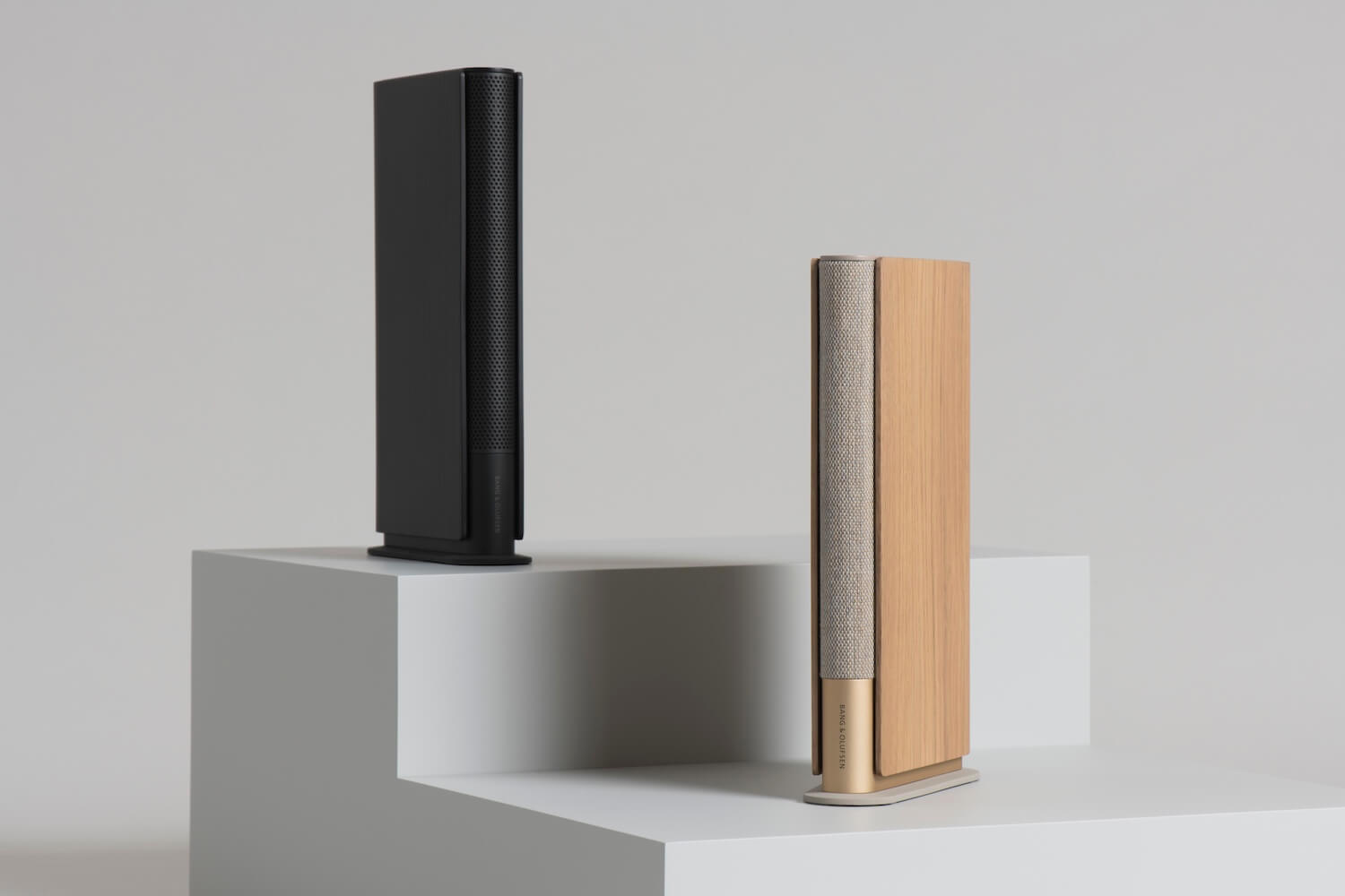 Two sleek contemporary speakers