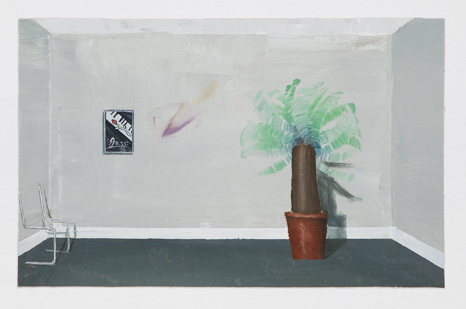  Purgatory; Oil and Acrylic paint on canvas, Mounted on wooden panel; 10x16”; 2018