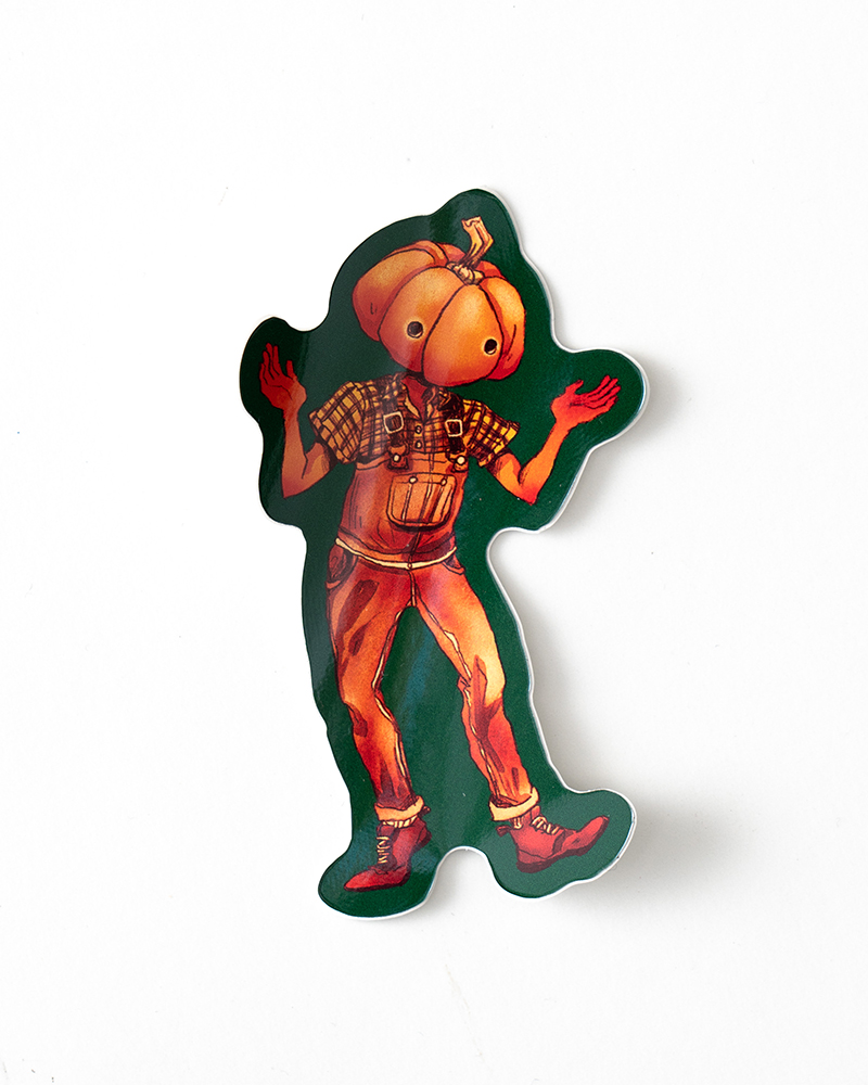 Pencil Critter “Vegetable Folk” stickers, "Mr Pumpkin"