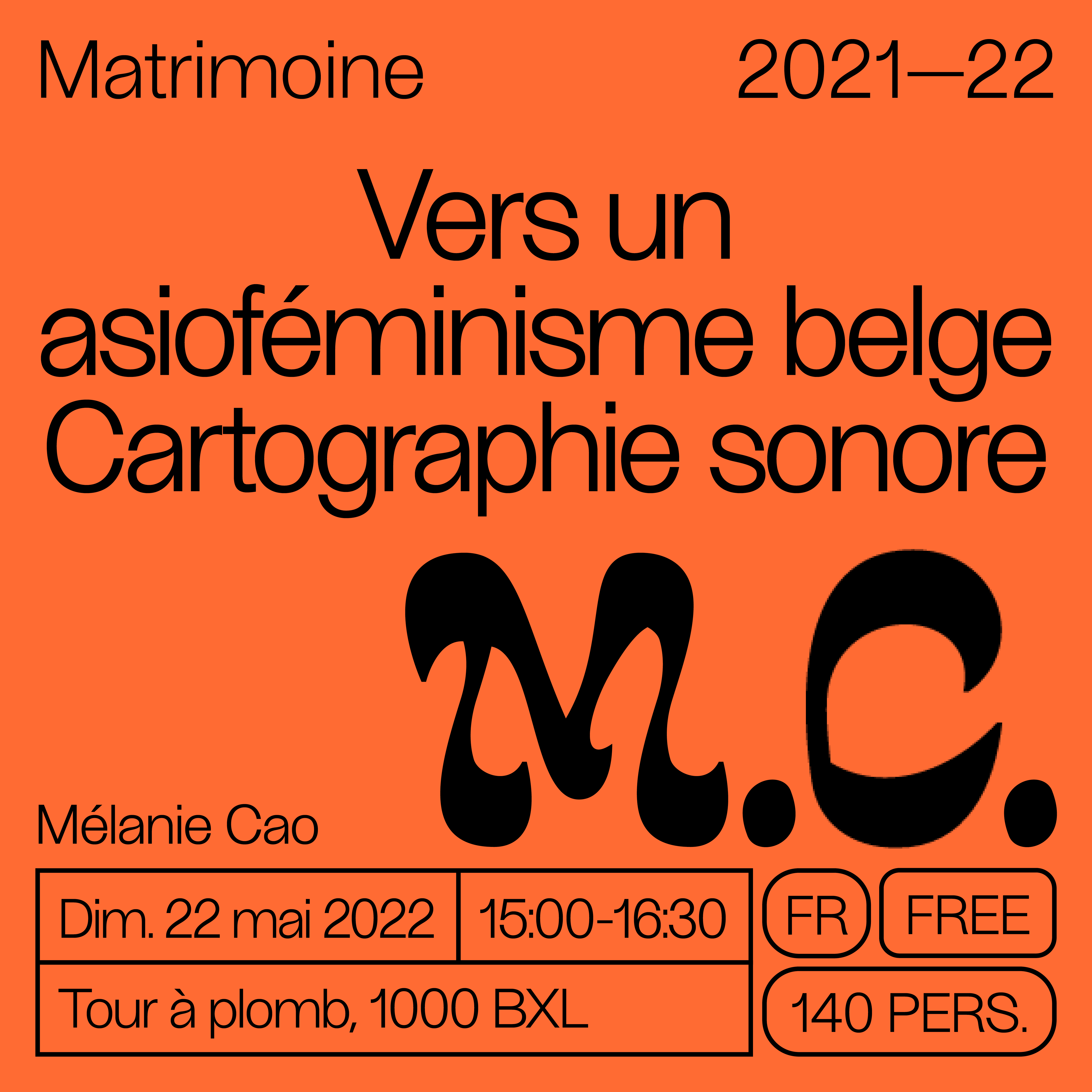 Social media graphic designed by Esther Le Roy and Sarah Cleeremans for the Journées du Matrimoine (Matrimony Days) campaign with Architecture qui dégenre in Brussels, Belgium.
