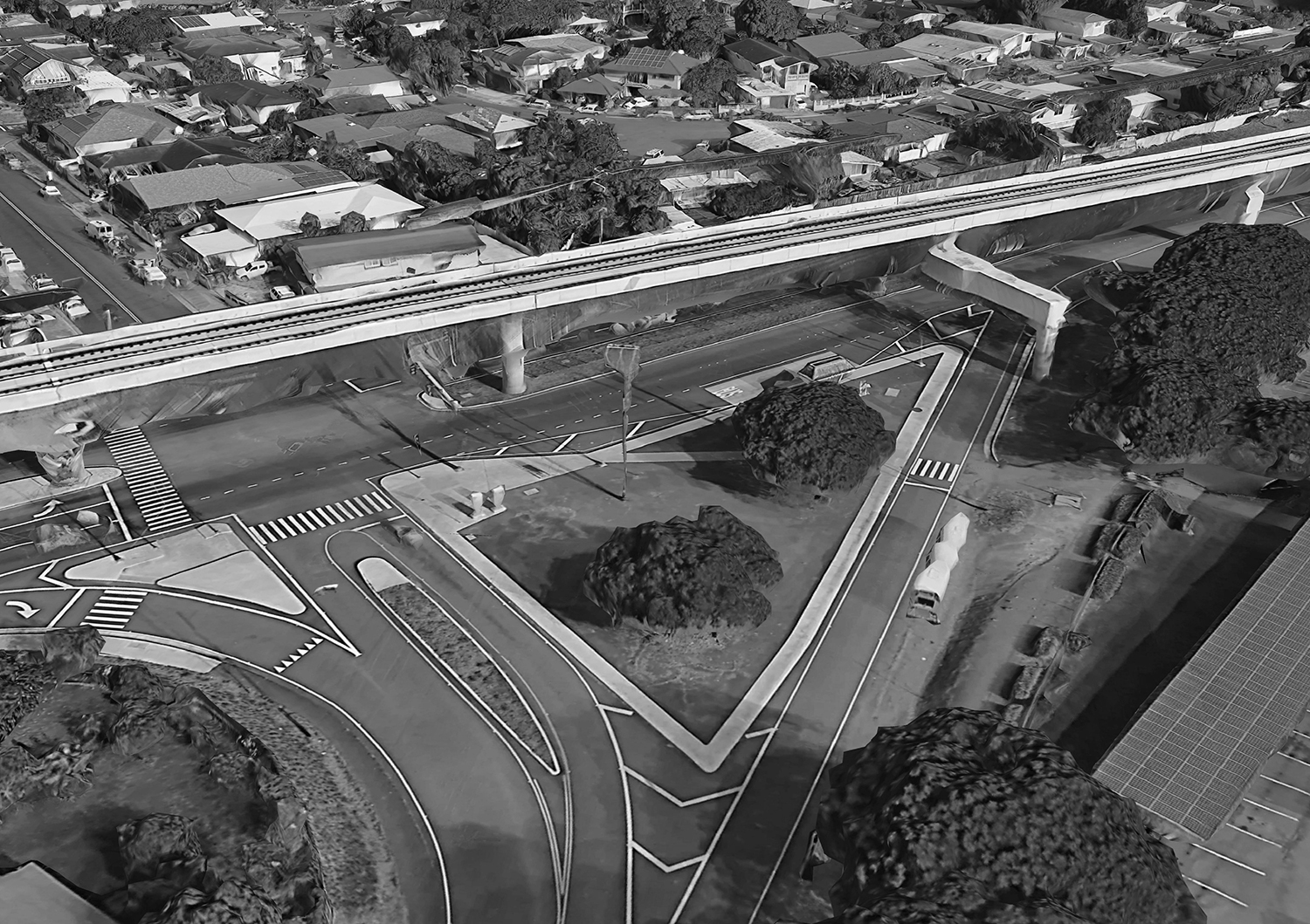 Existing condition at the intersection of Waipi'o Point Access Road and Farrington Highway