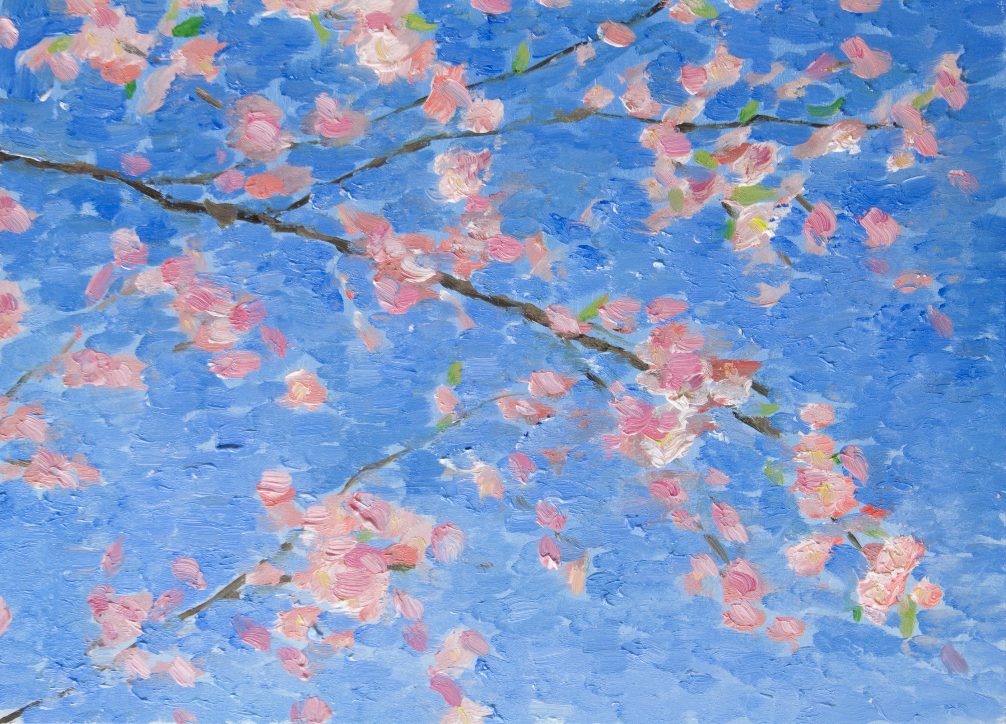 "Kirsikankukkia", oil, 23x32cm, 2019