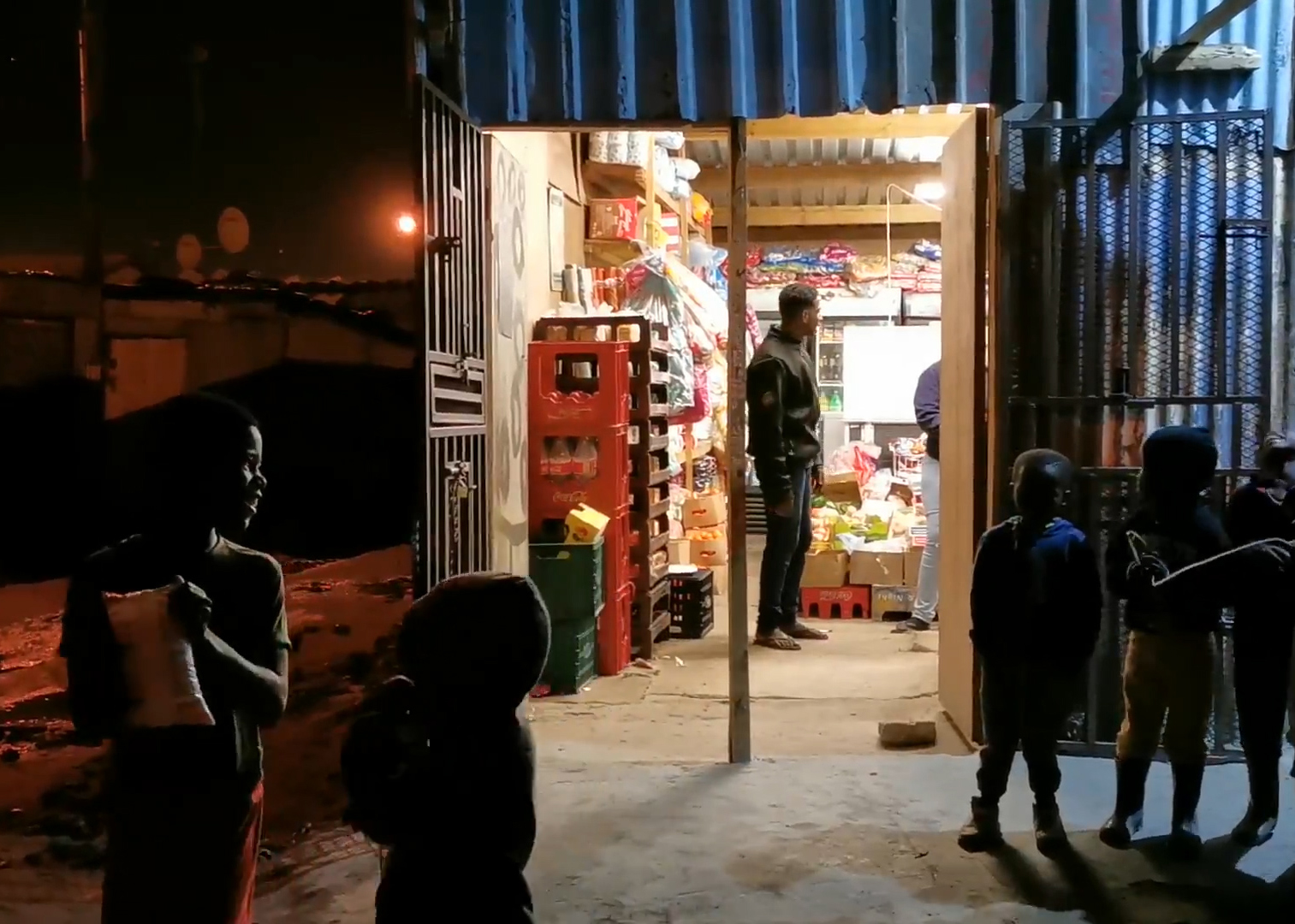 Nighttime activity before the informal 9pm curfew in informal settlements
