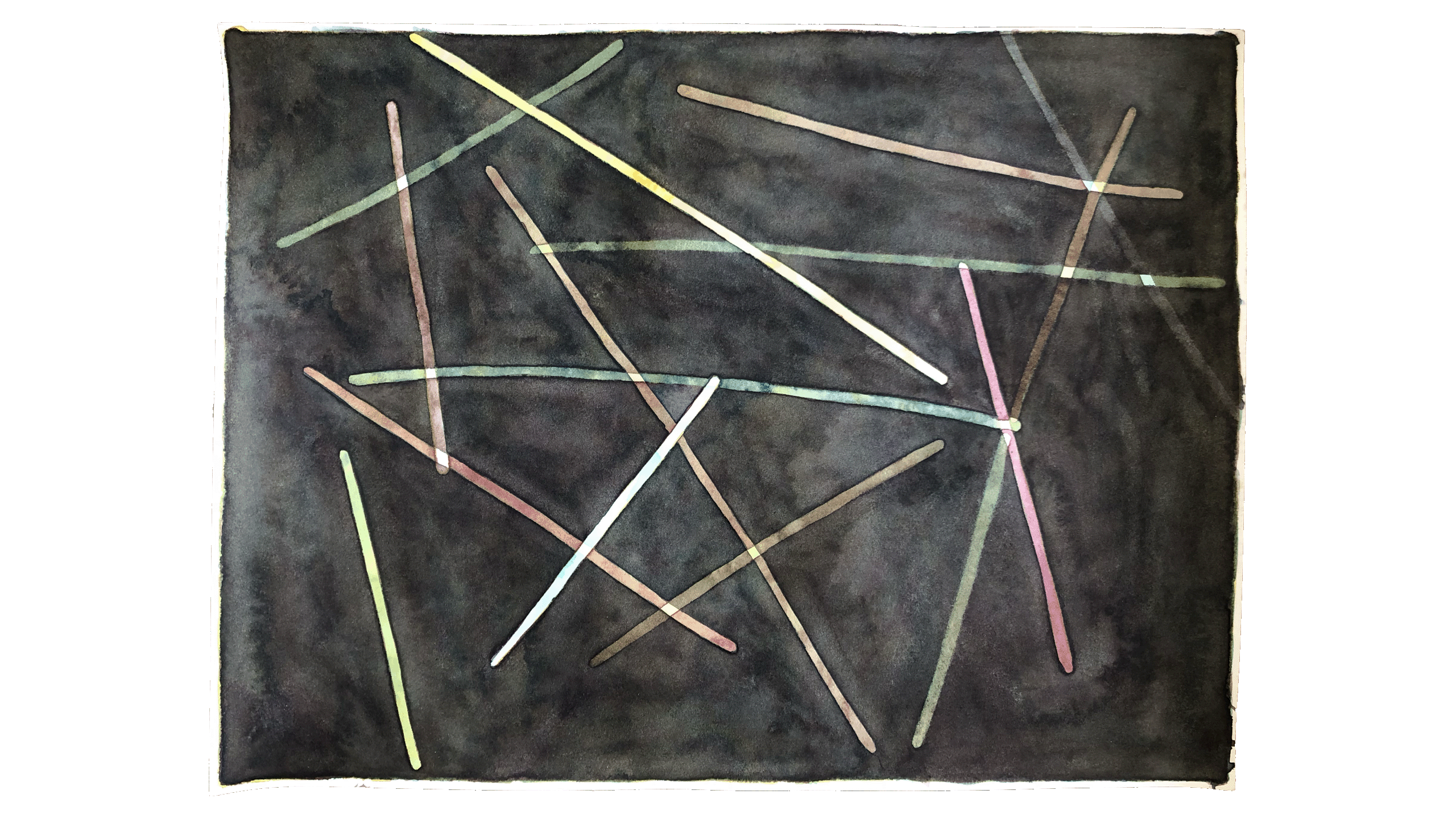 Linhas III, da série Jogos da Tarde. Aquarela sobre papel, 40x30cm. 2023.