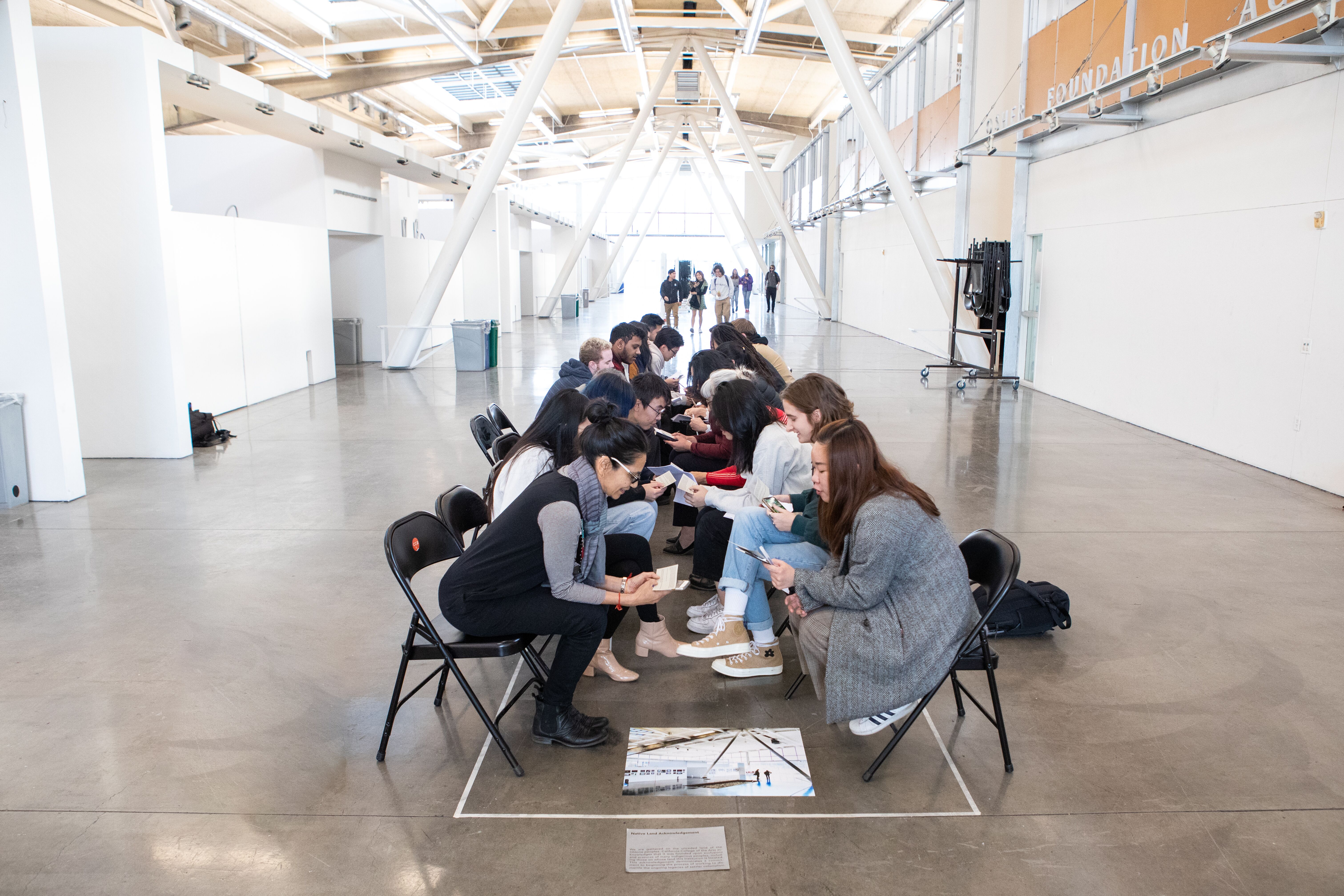 This Interdisciplinary Studio at CCA interrogated the history of colonialism as it relates to the college. Students developed reflections and land-based practices to cultivate care, repair and healing as alternatives to traditional design processes. Image credit: Nick Bruno