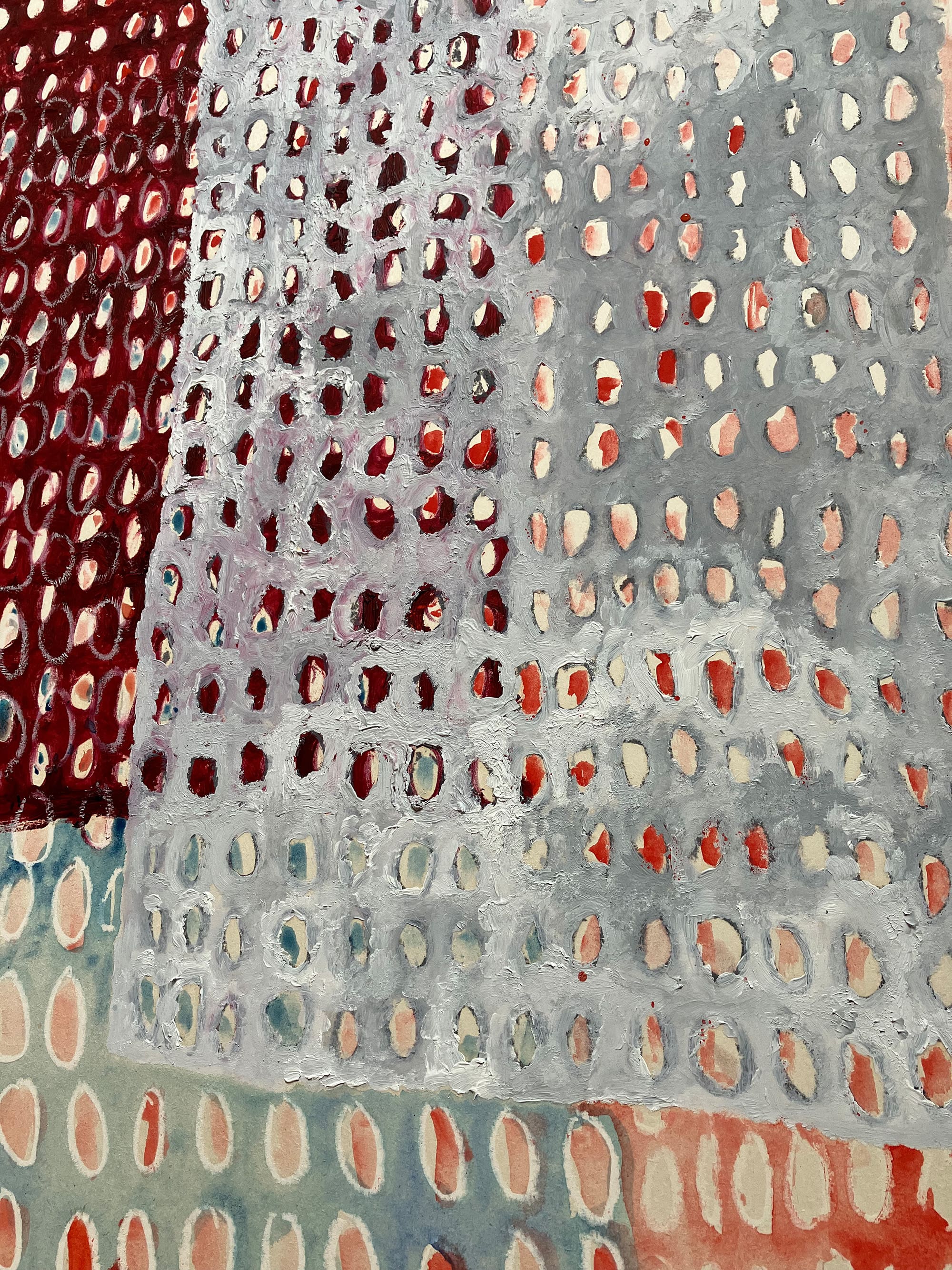 occasional piece #2, (detail), water colour, water colour pen, pastel chalk, oil chalk, oil on cardboard, framed 100x70cm