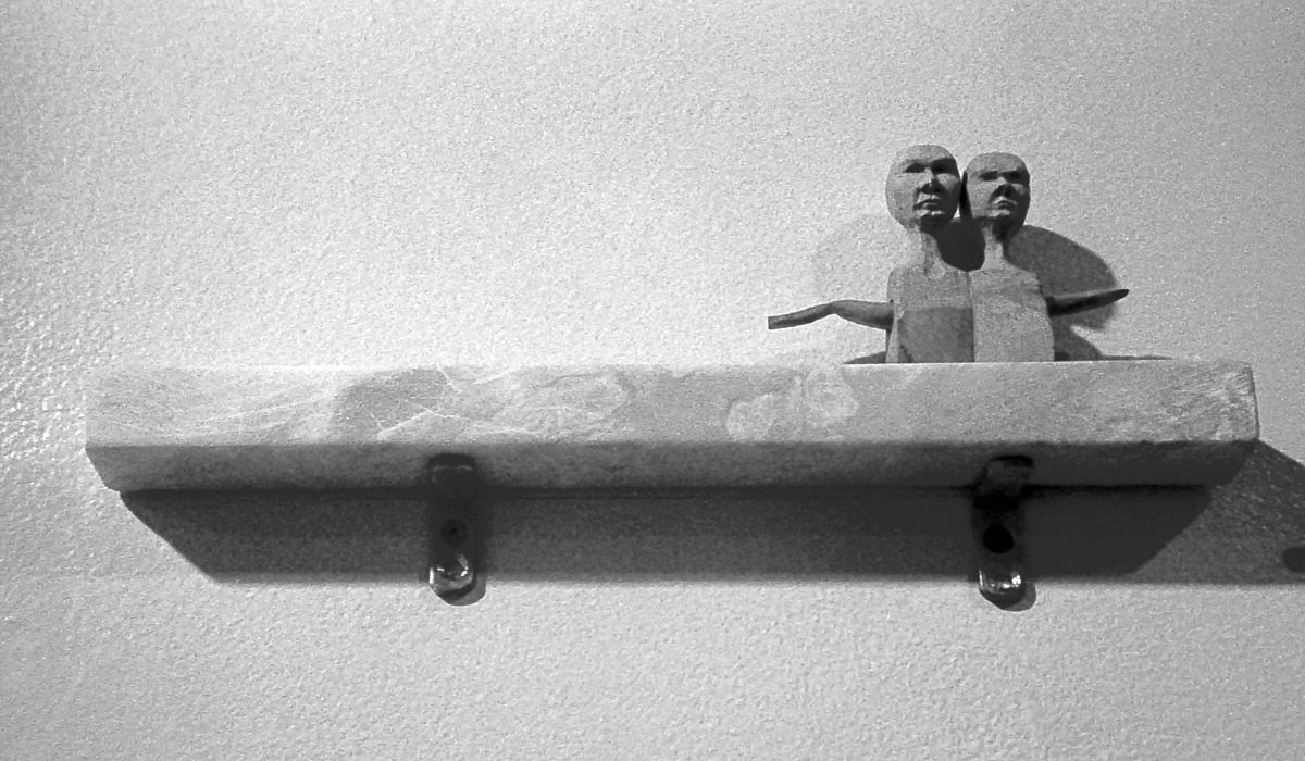 untitled, pear wood, marble, wire