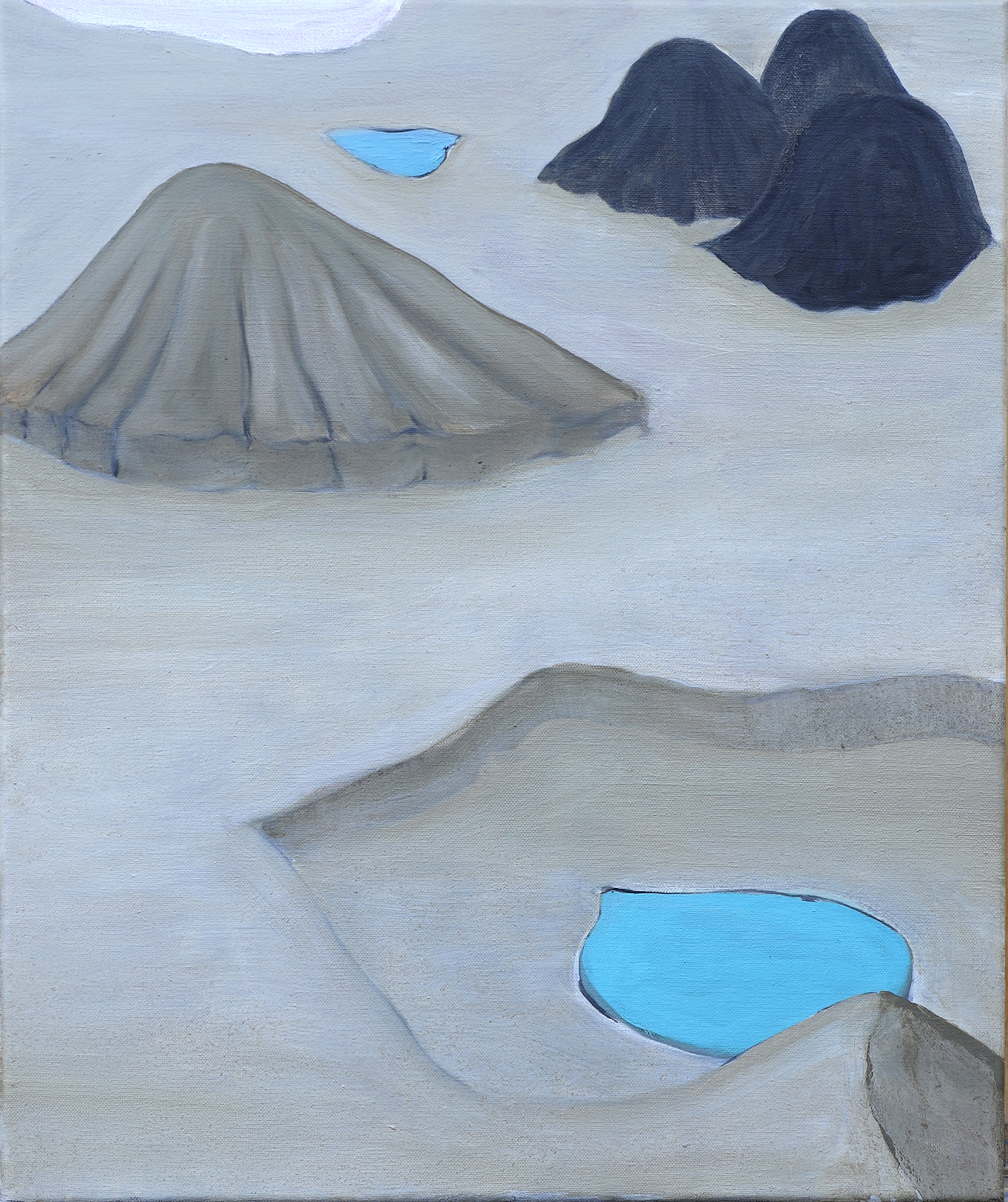 Mineral Potentials (Clay Pit), 2020, 46x55cm, oil and metal leaf on linen