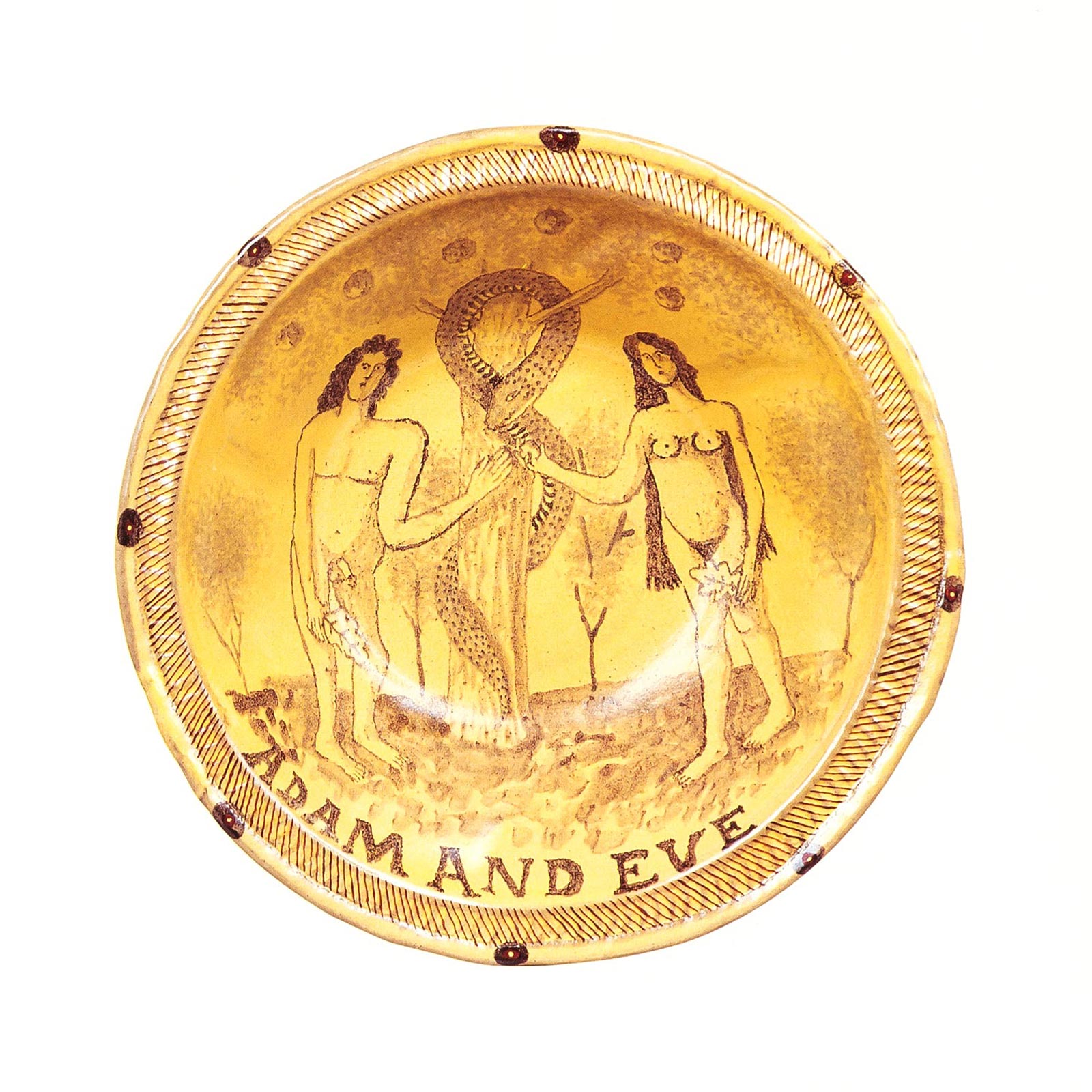 Yellow Adam and Eve bowl, 1996Glazed ceramic stonewareDiameter 32cm